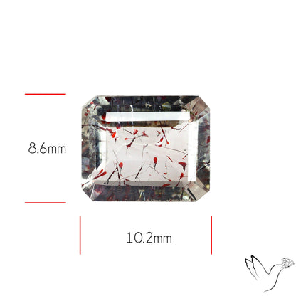 Lepidocrocite In Quartz Faceted