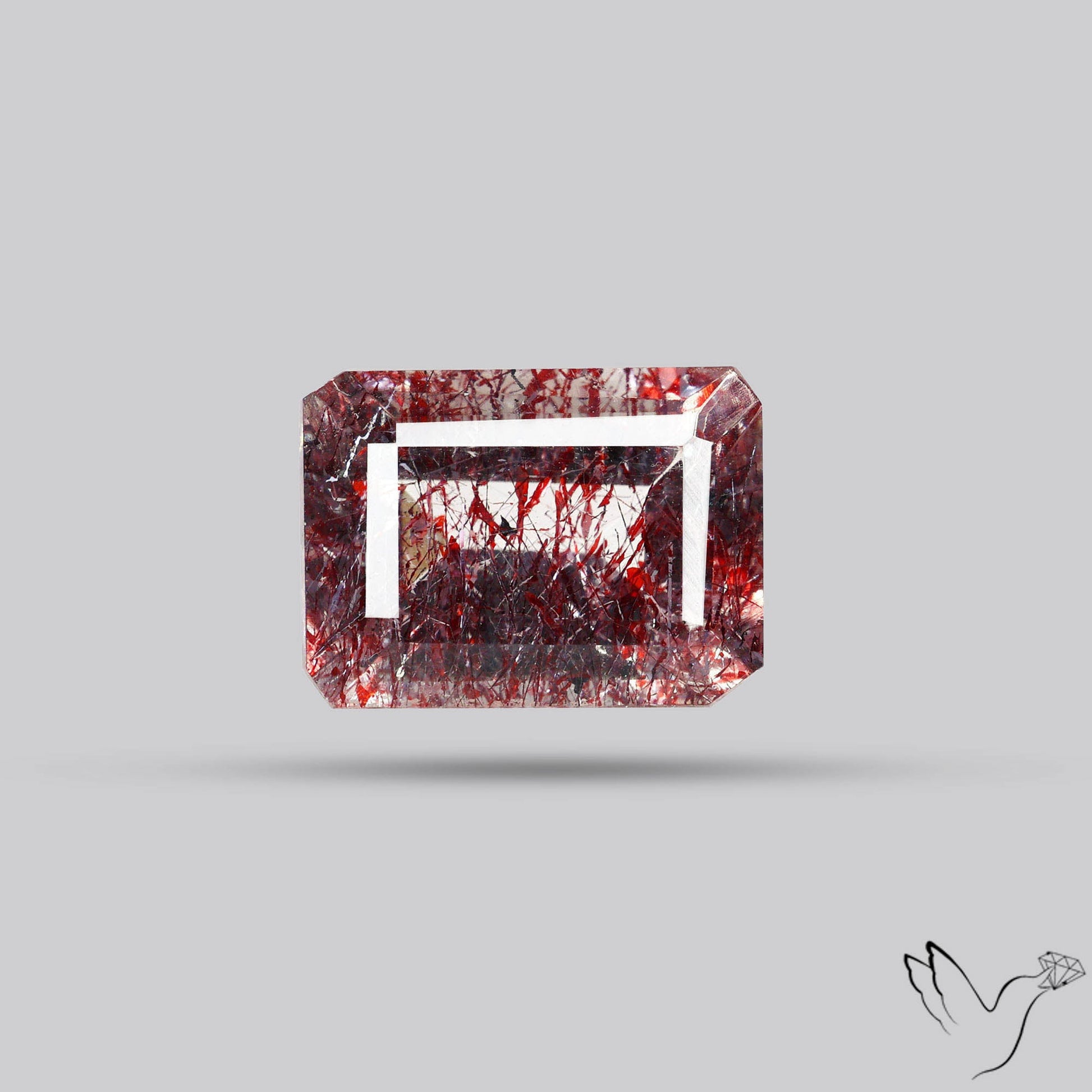 Lepidocrocite In Quartz Faceted