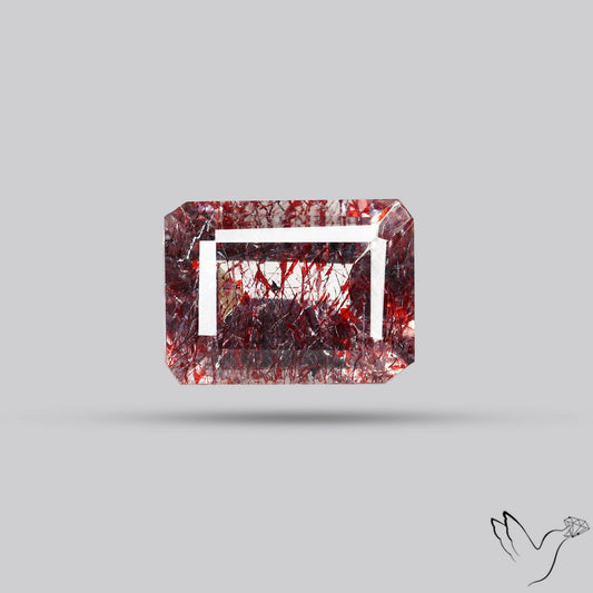 Lepidocrocite In Quartz Faceted