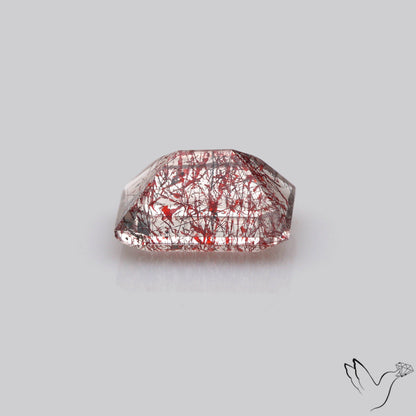 Lepidocrocite In Quartz Faceted