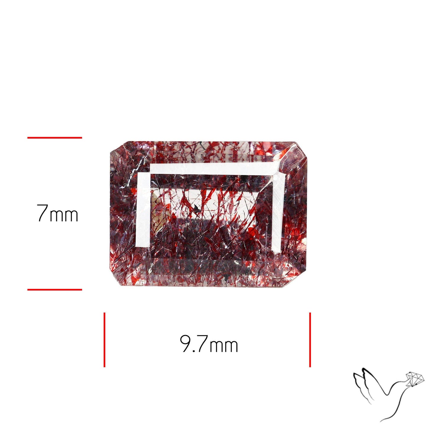 Lepidocrocite In Quartz Faceted