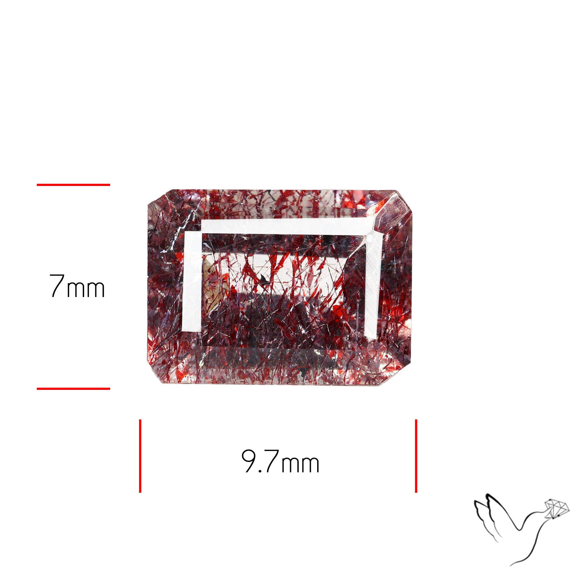 Lepidocrocite In Quartz Faceted