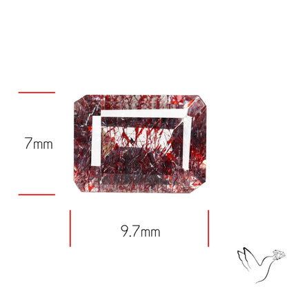 Lepidocrocite In Quartz Faceted