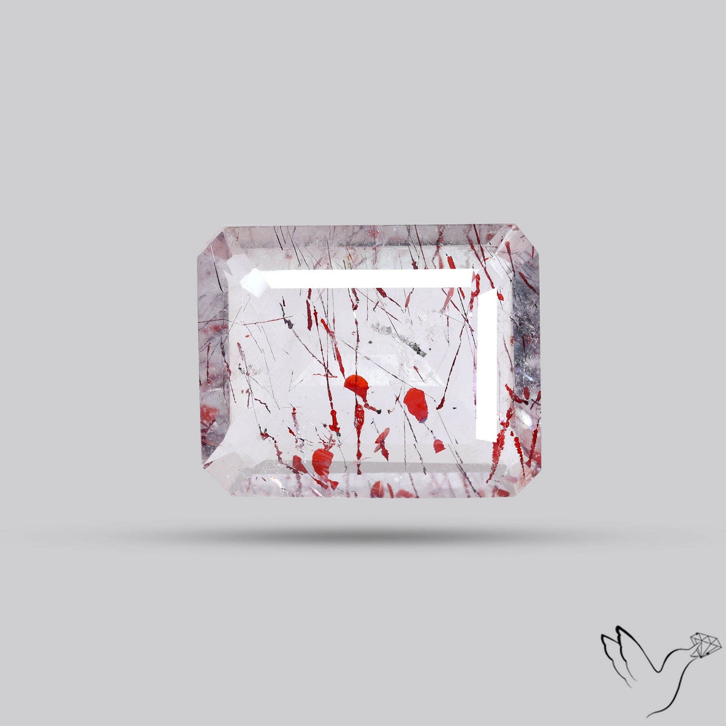 Lepidocrocite In Quartz Faceted