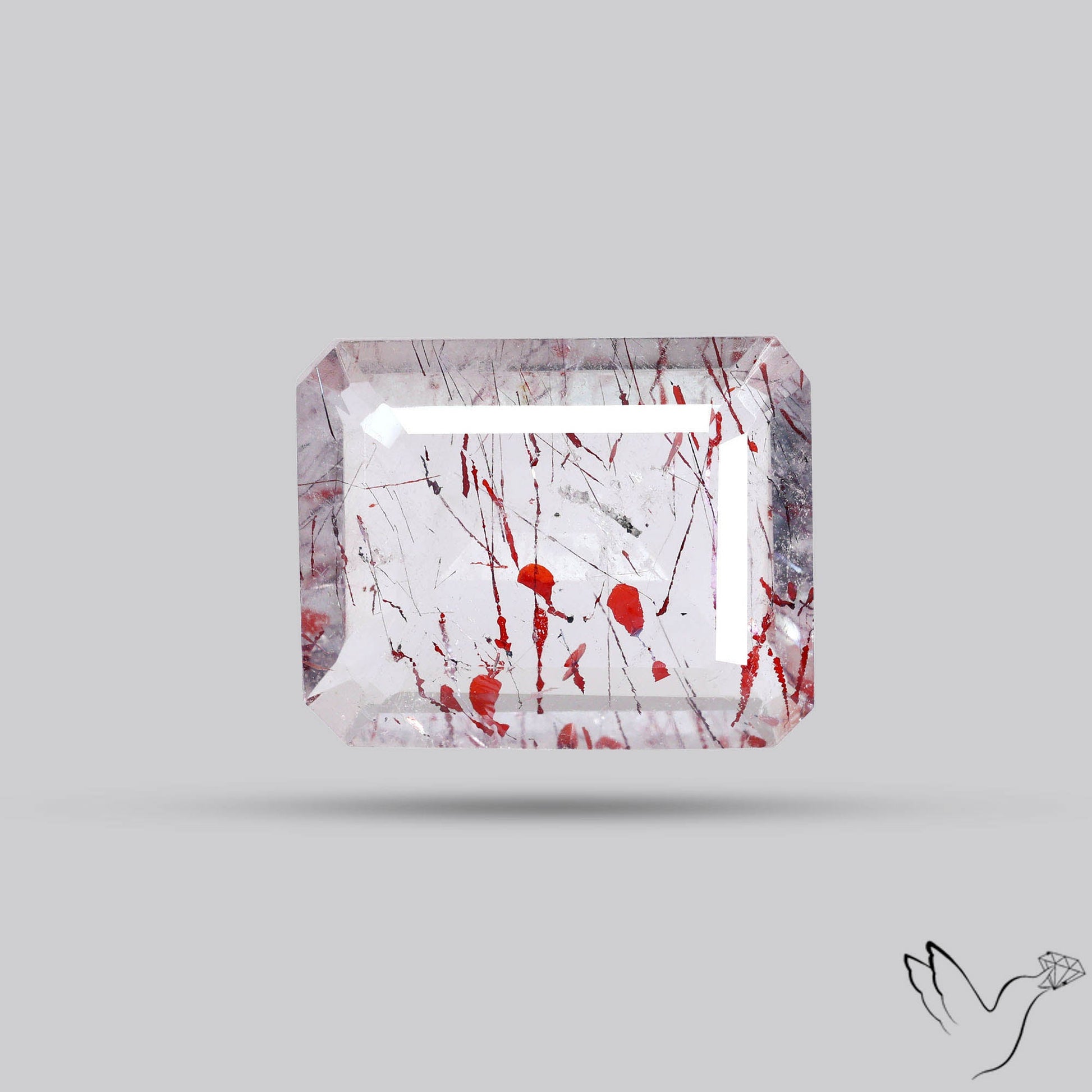 Lepidocrocite In Quartz Faceted