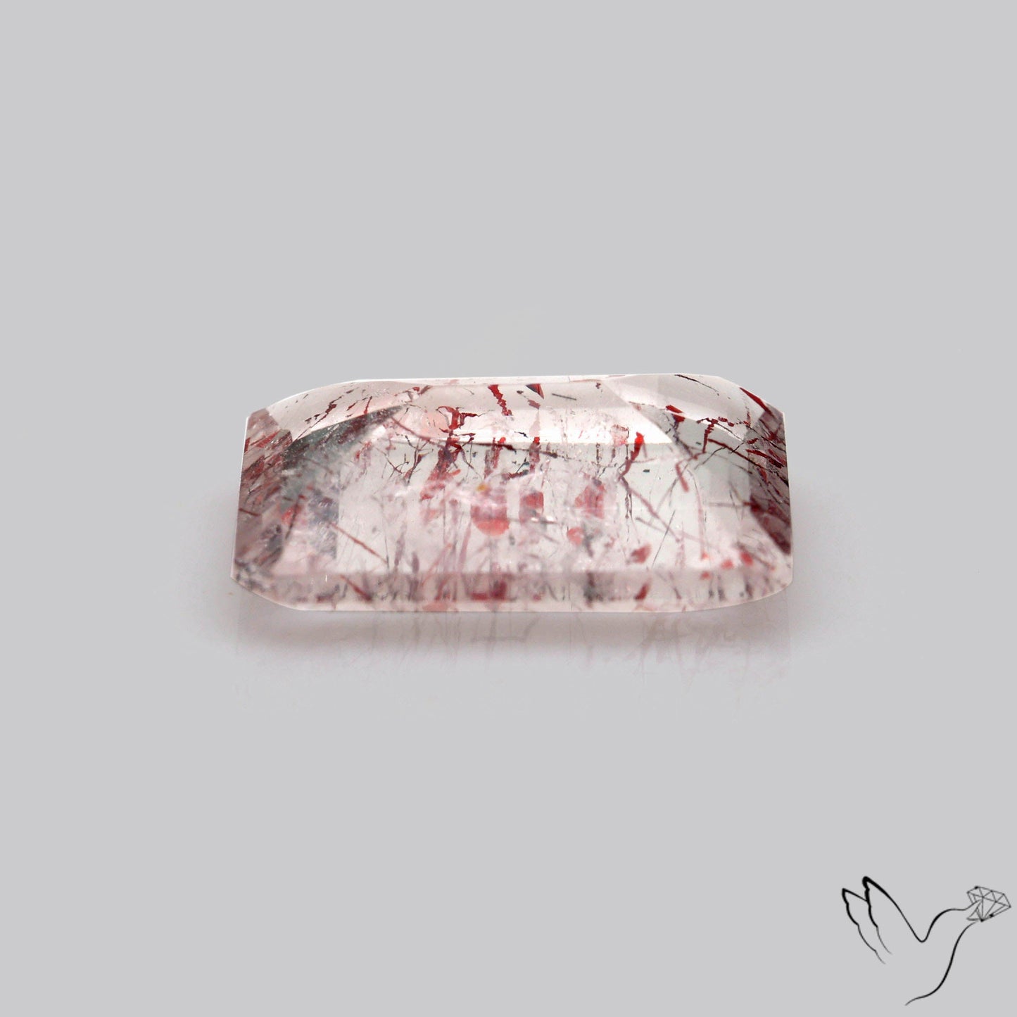 Lepidocrocite In Quartz Faceted