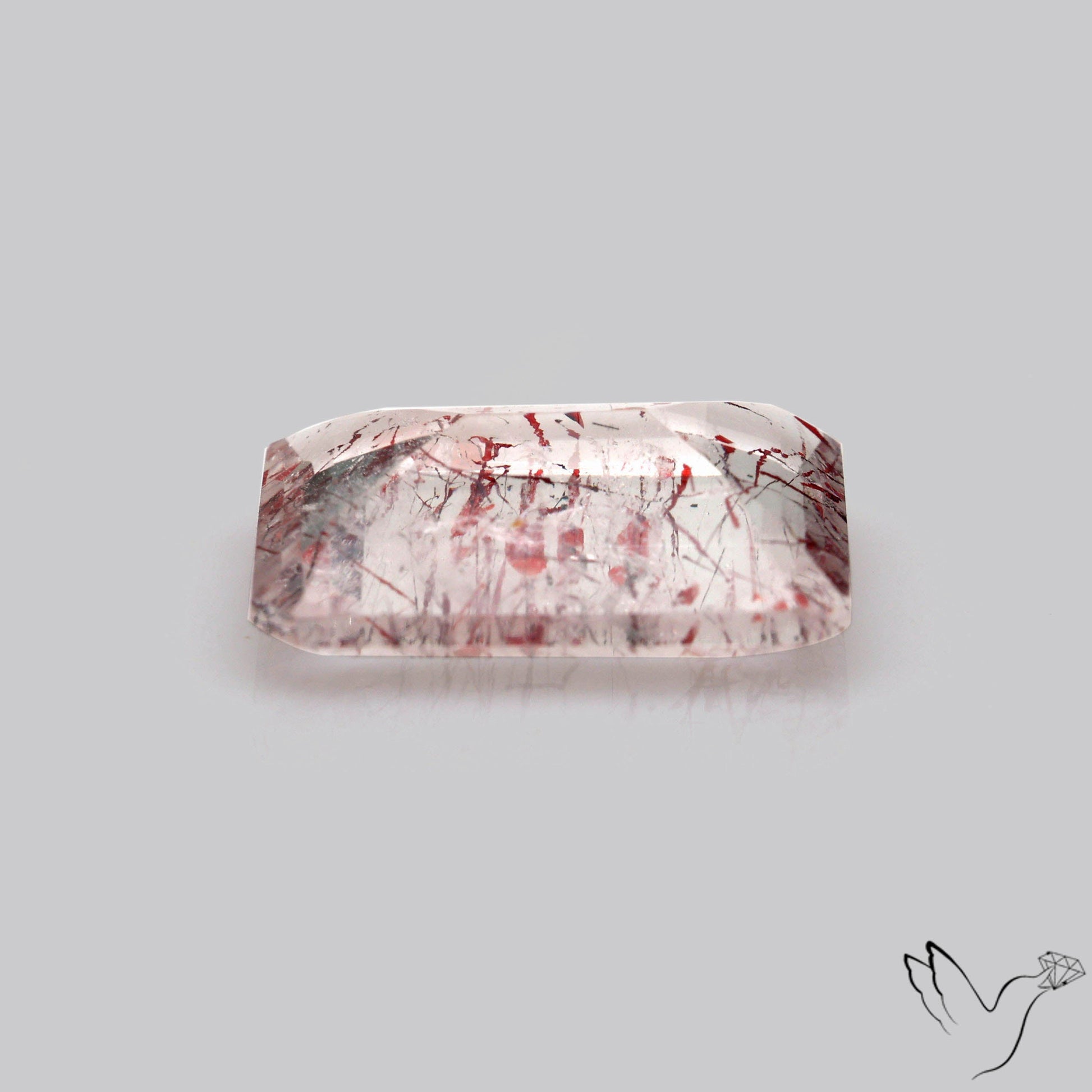 Lepidocrocite In Quartz Faceted