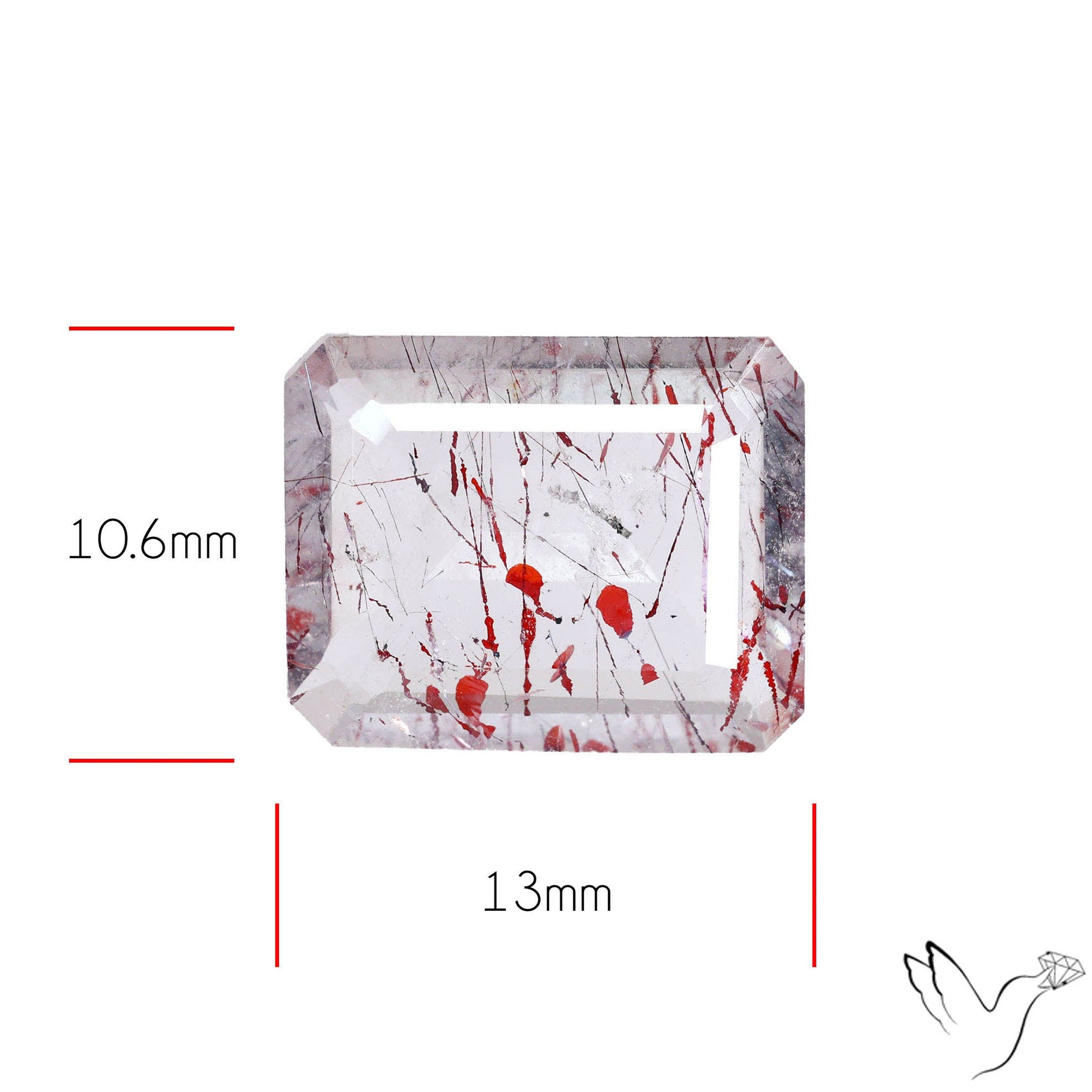 Lepidocrocite In Quartz Faceted