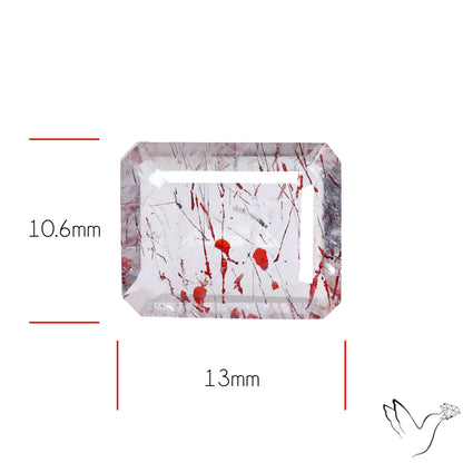 Lepidocrocite In Quartz Faceted