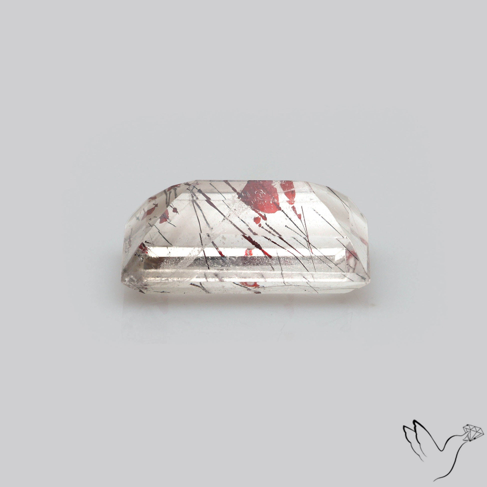 Lepidocrocite In Quartz Faceted