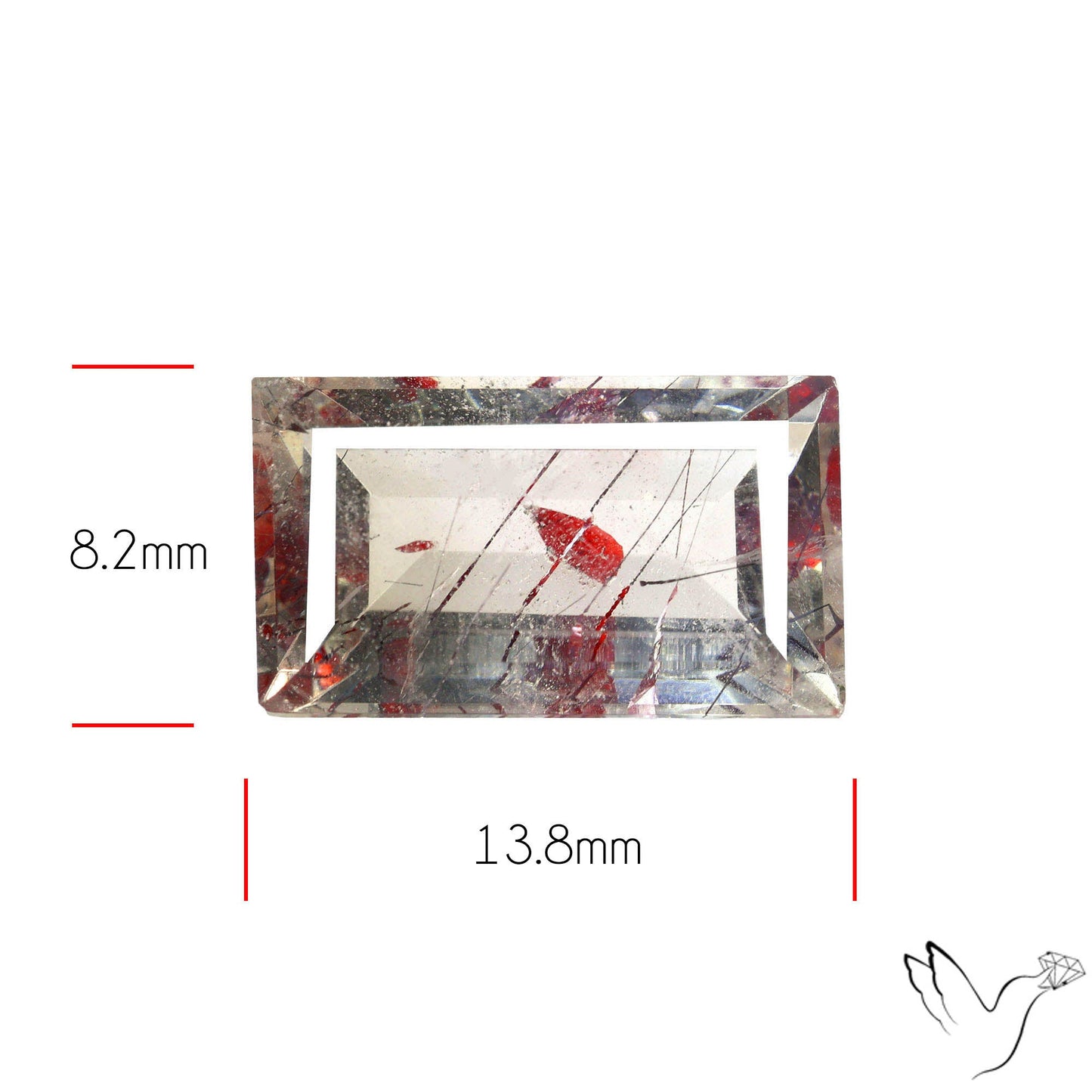 Lepidocrocite In Quartz Faceted