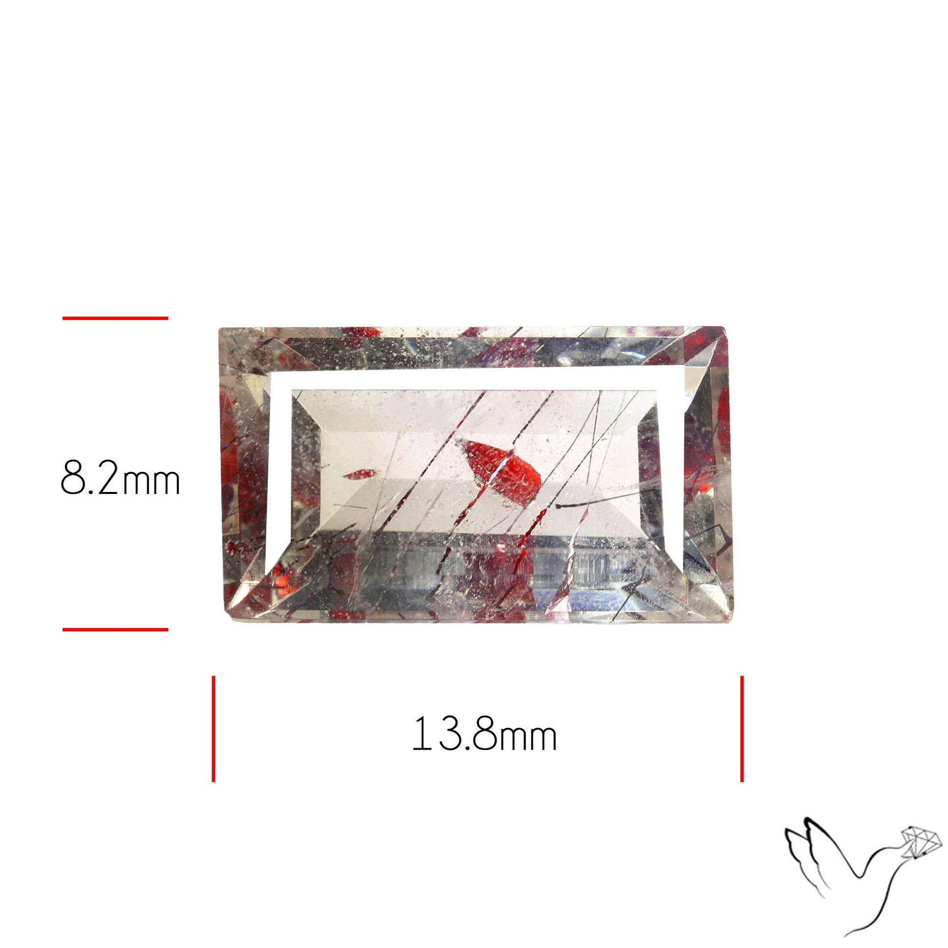 Lepidocrocite In Quartz Faceted