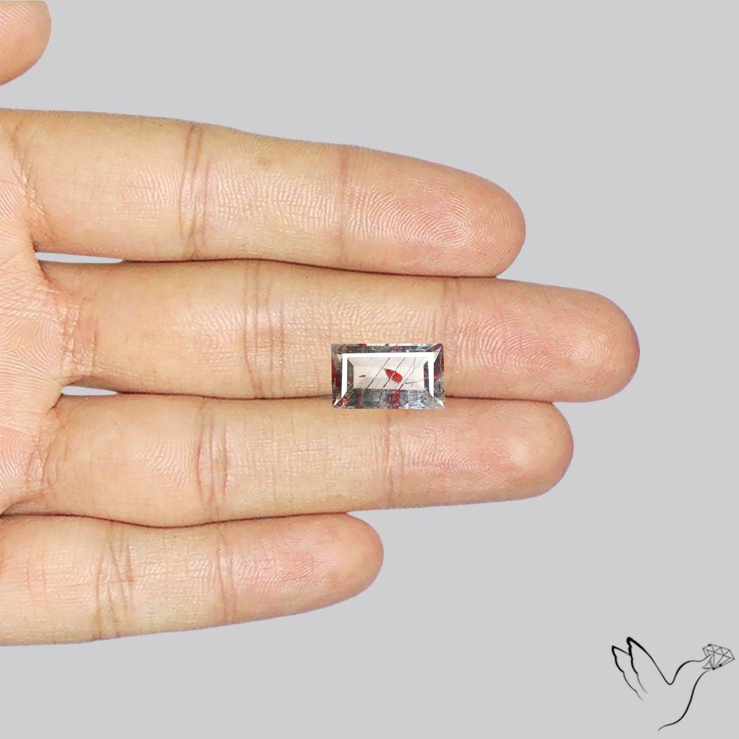 Lepidocrocite In Quartz Faceted