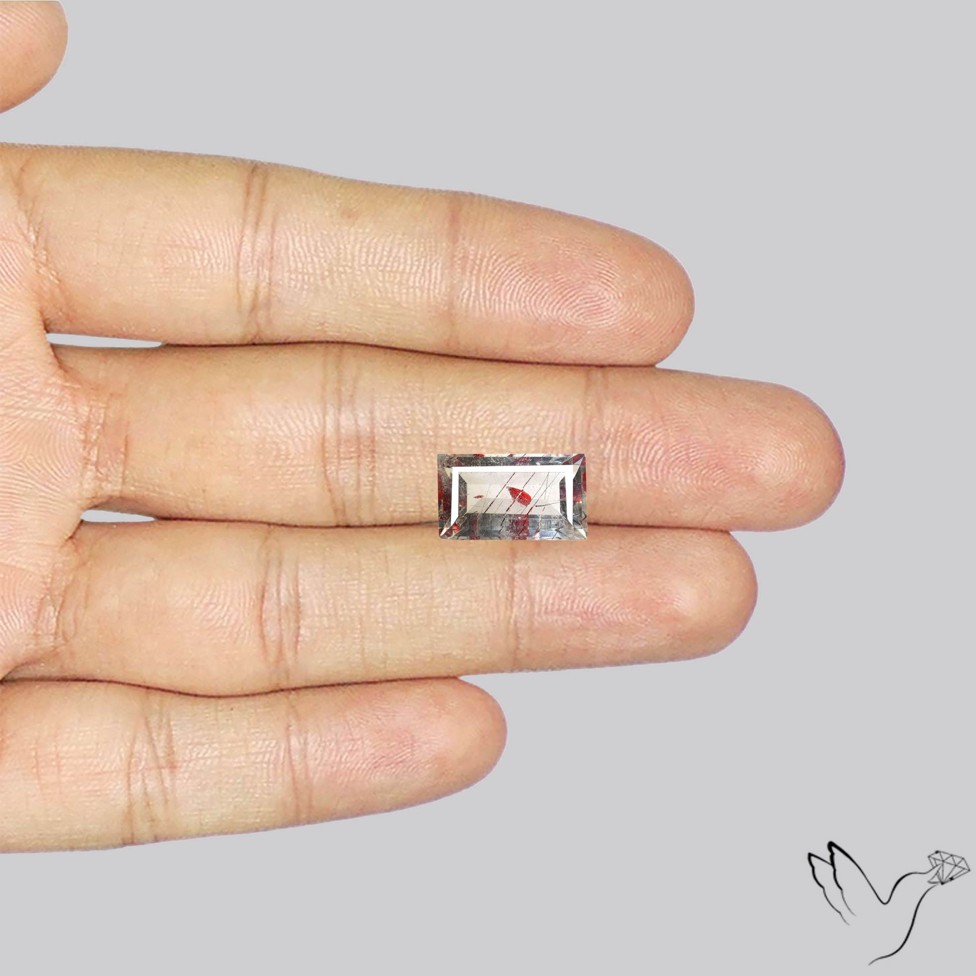 Lepidocrocite In Quartz Faceted