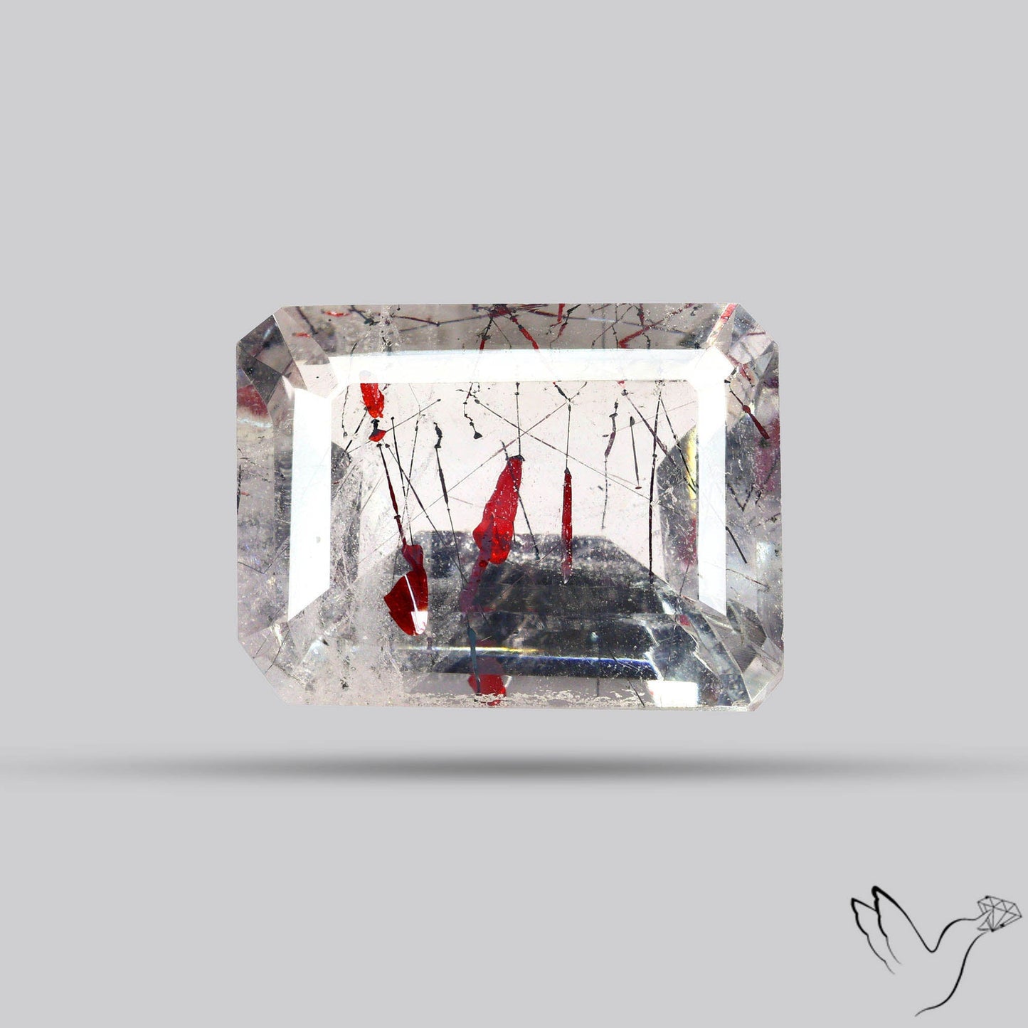 Lepidocrocite In Quartz Faceted