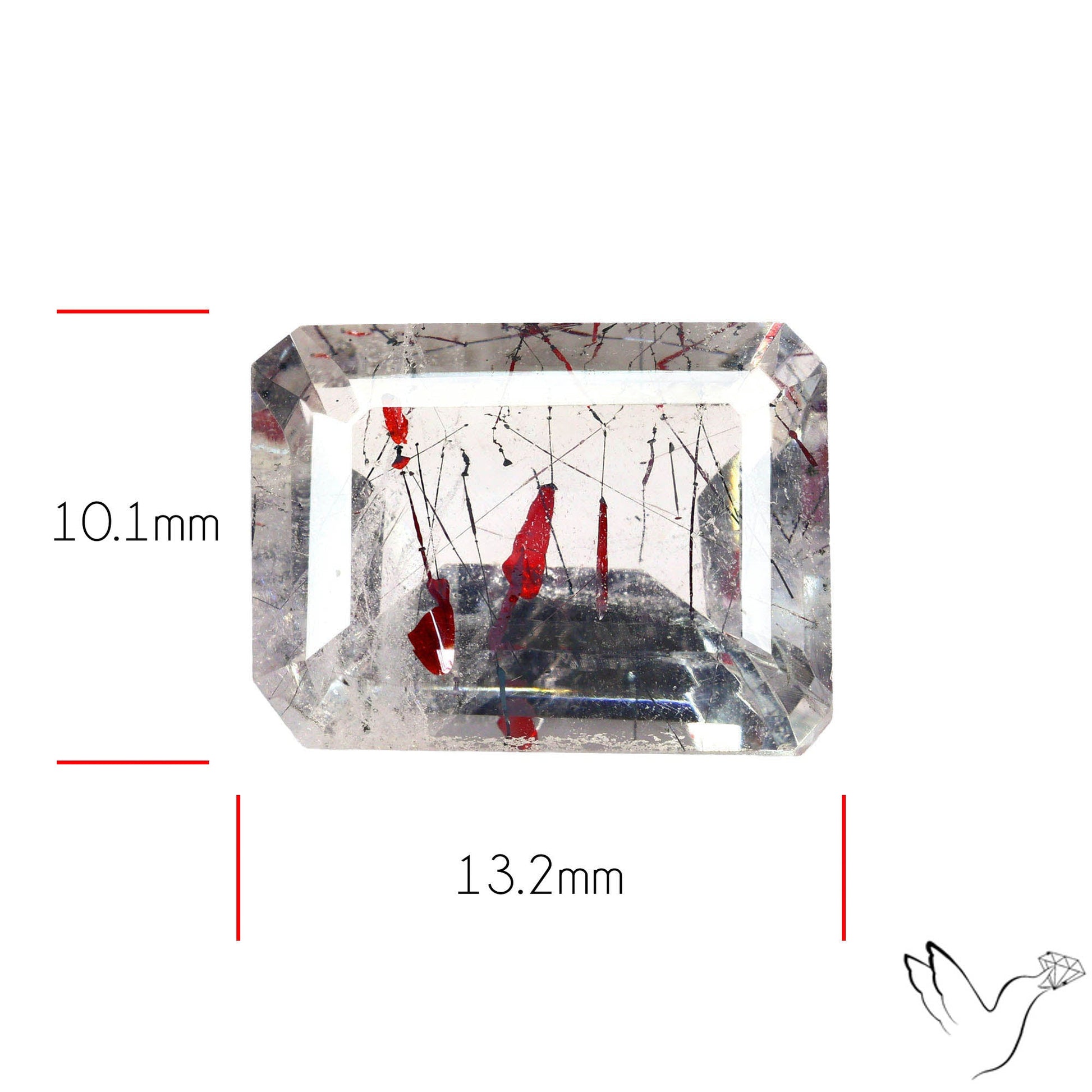 Lepidocrocite In Quartz Faceted