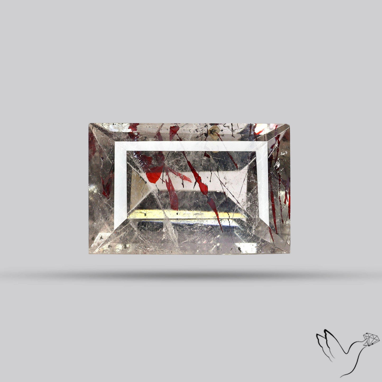 Lepidocrocite In Quartz Faceted