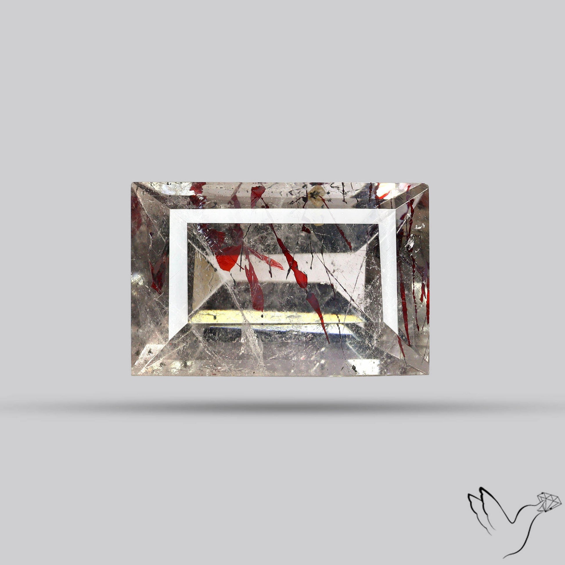 Lepidocrocite In Quartz Faceted