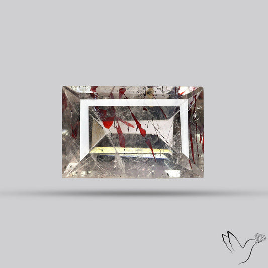 Lepidocrocite In Quartz Faceted