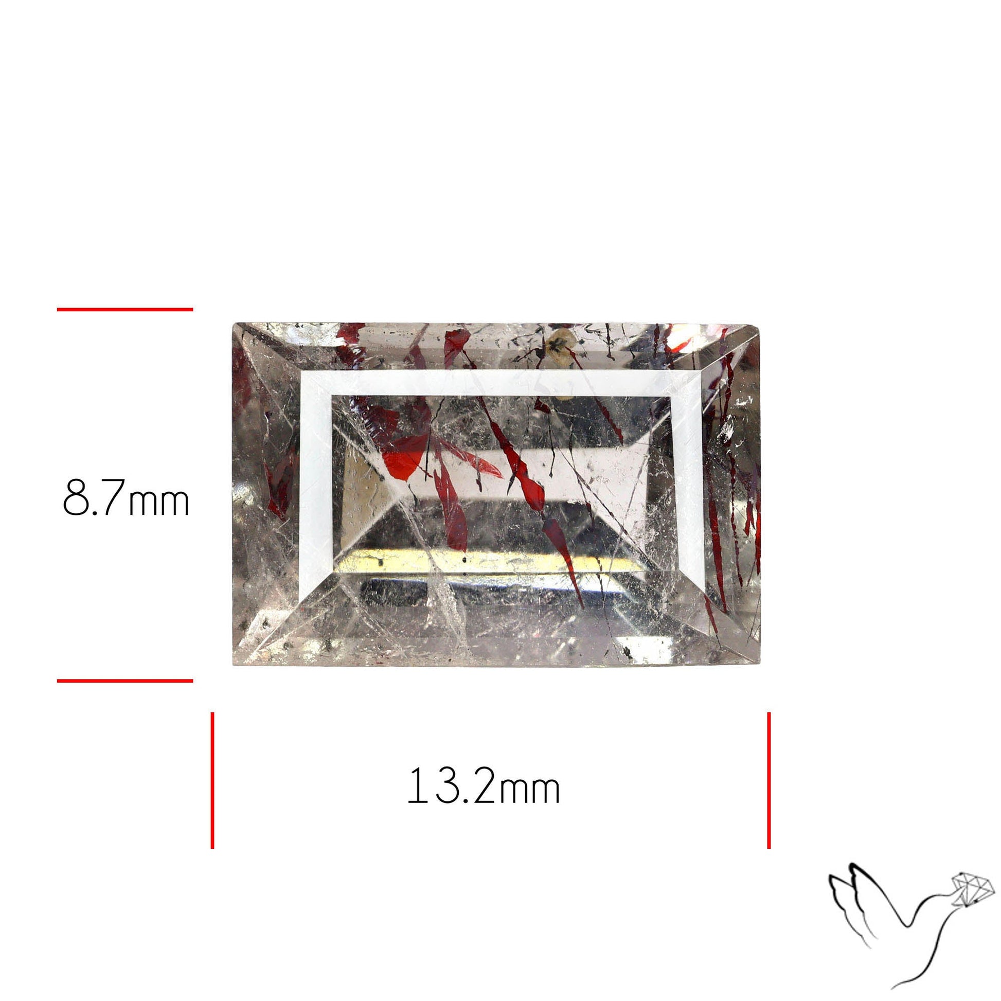 Lepidocrocite In Quartz Faceted