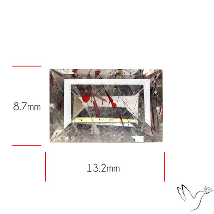 Lepidocrocite In Quartz Faceted