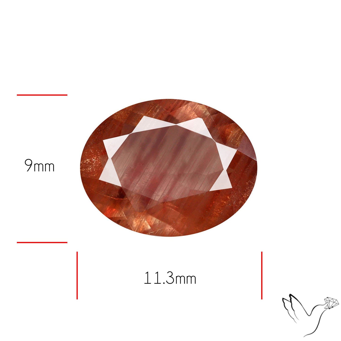 Deep Red Oregon Sunstone Faceted