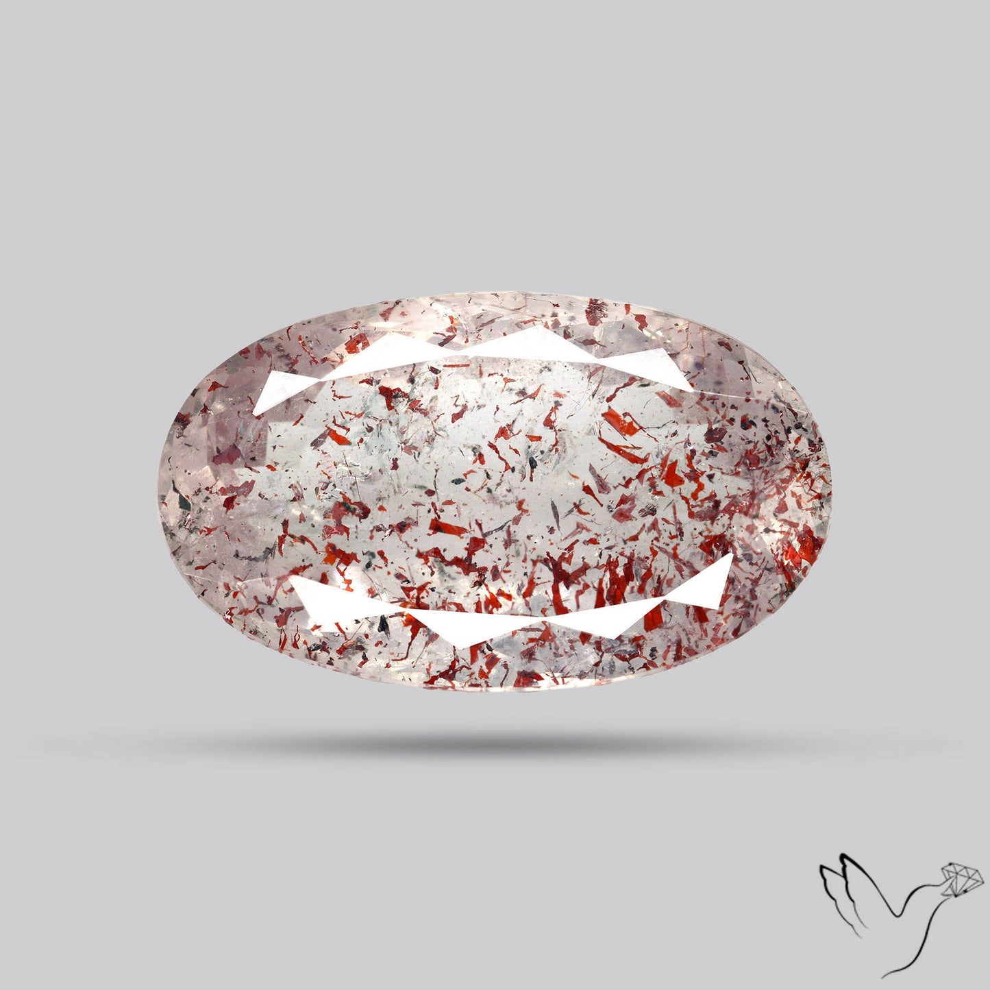 Faceted Lepidocrocite In Quartz