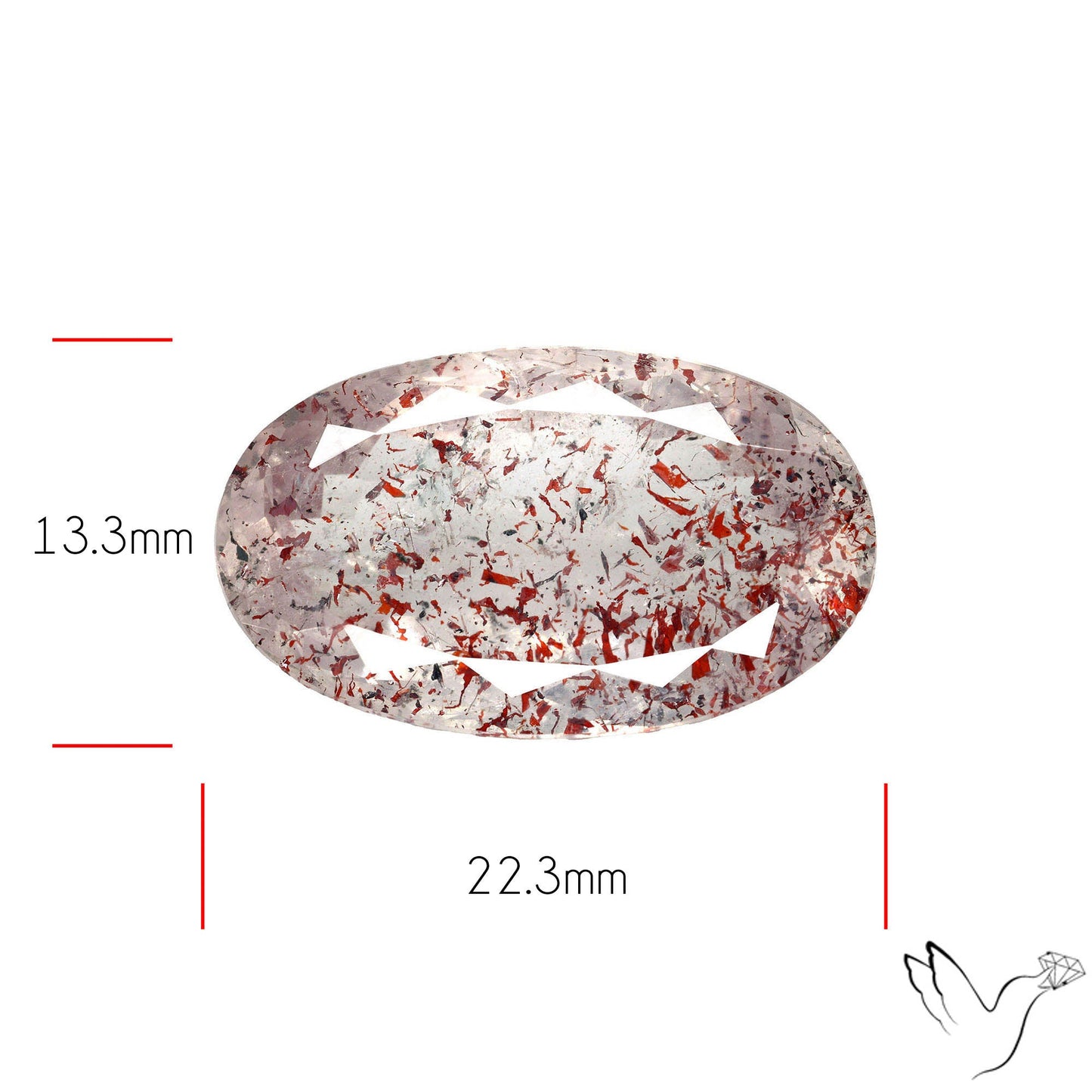 Faceted Lepidocrocite In Quartz