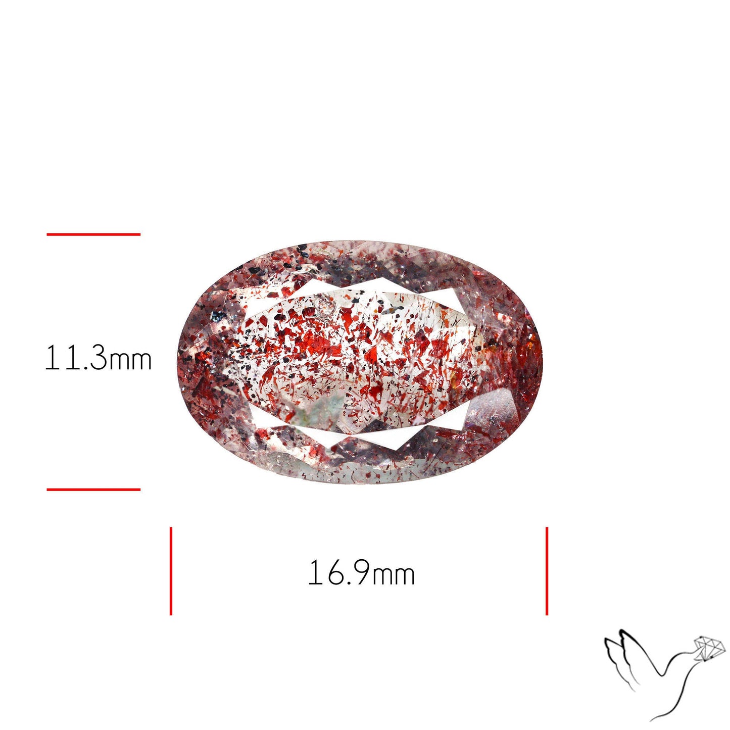 Faceted Lepidocrocite In Quartz