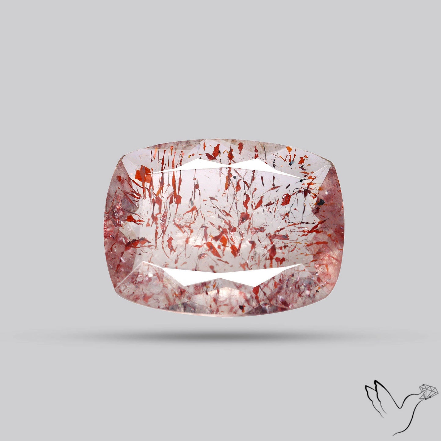 Faceted Lepidocrocite In Quartz