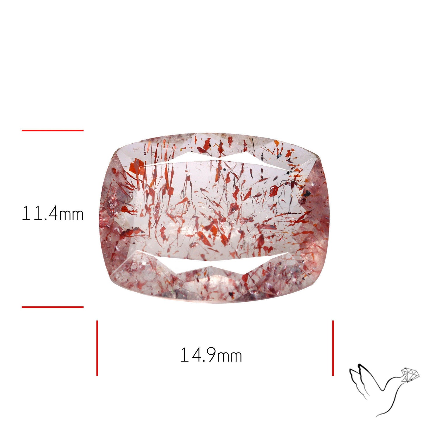 Faceted Lepidocrocite In Quartz