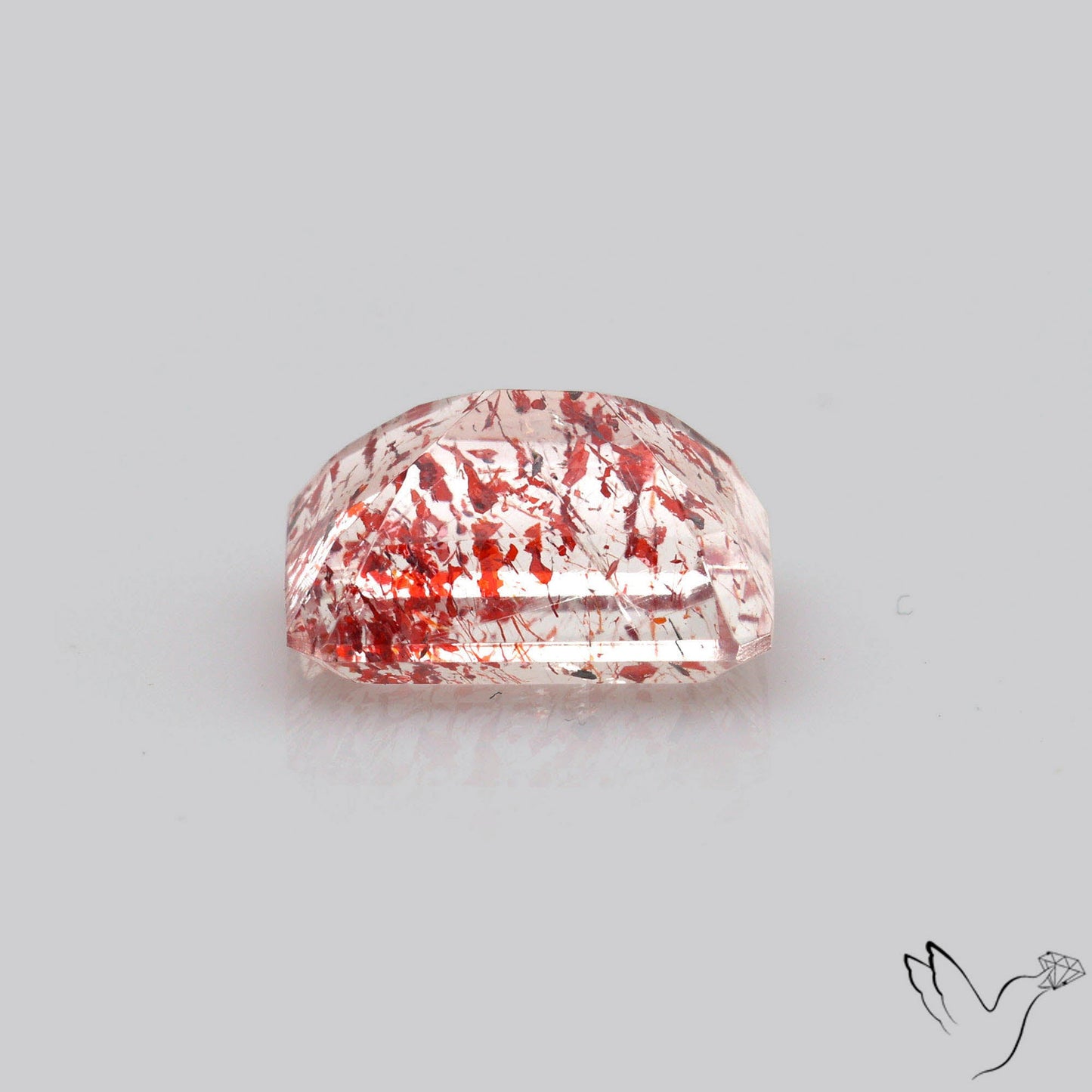 Faceted Lepidocrocite In Quartz