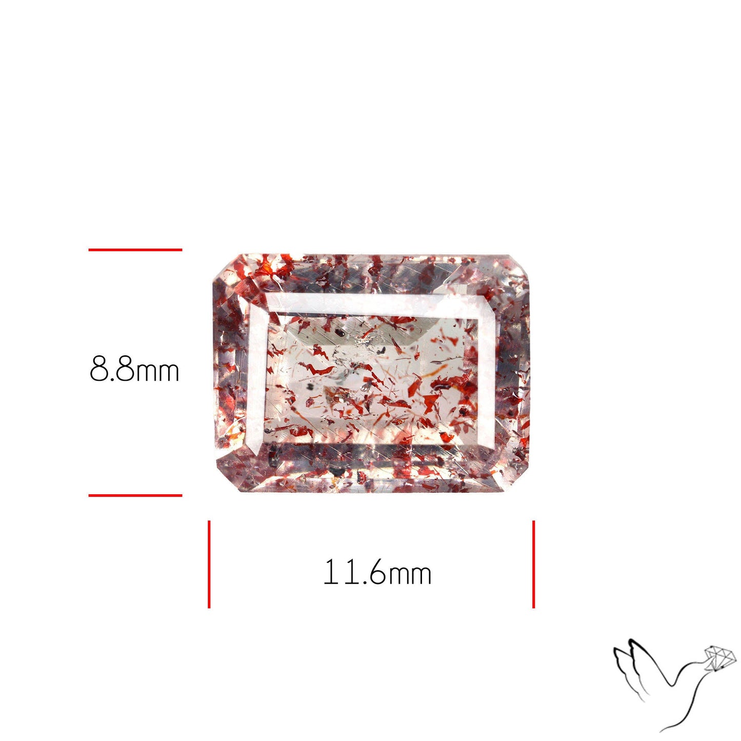 Faceted Lepidocrocite In Quartz