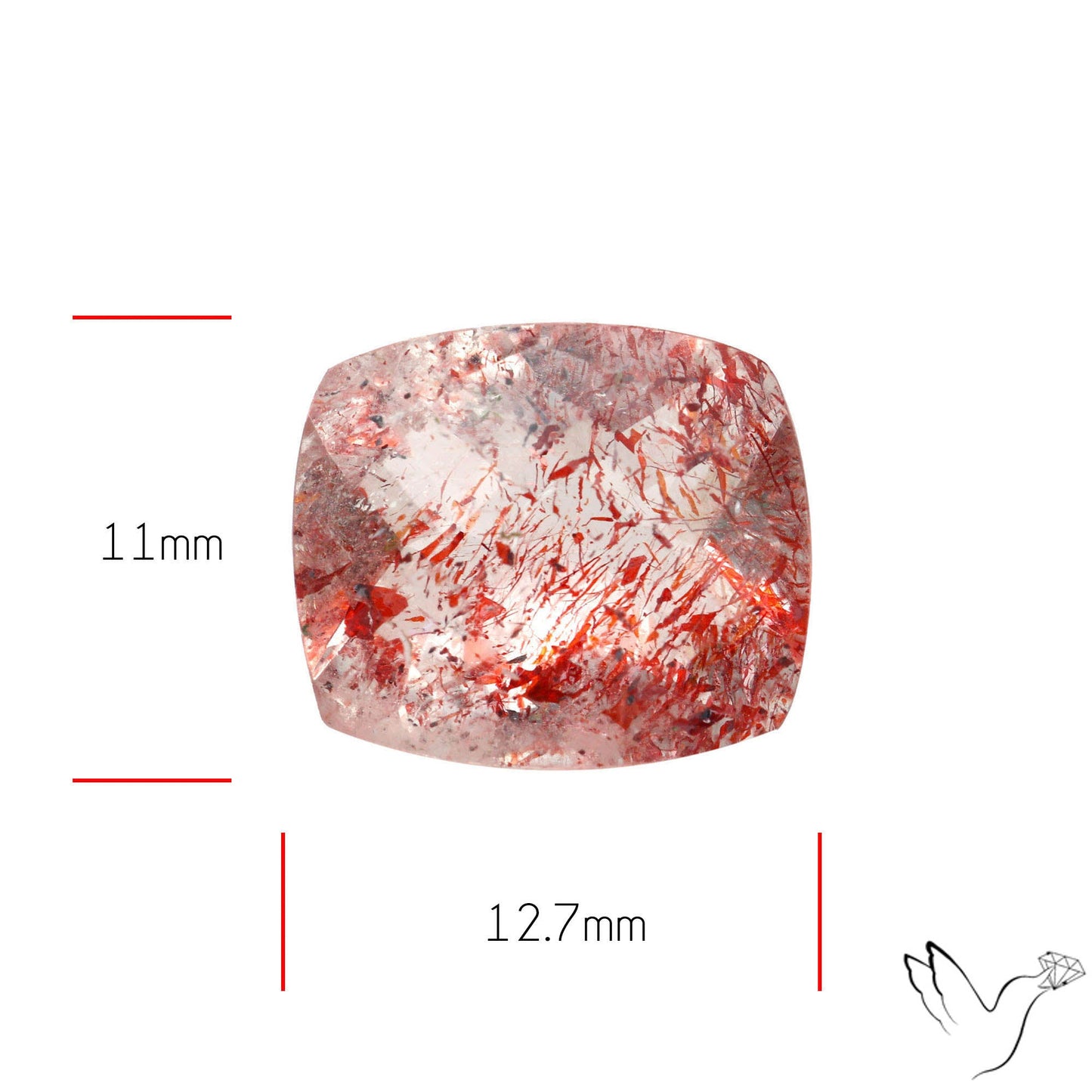 Faceted Lepidocrocite In Quartz