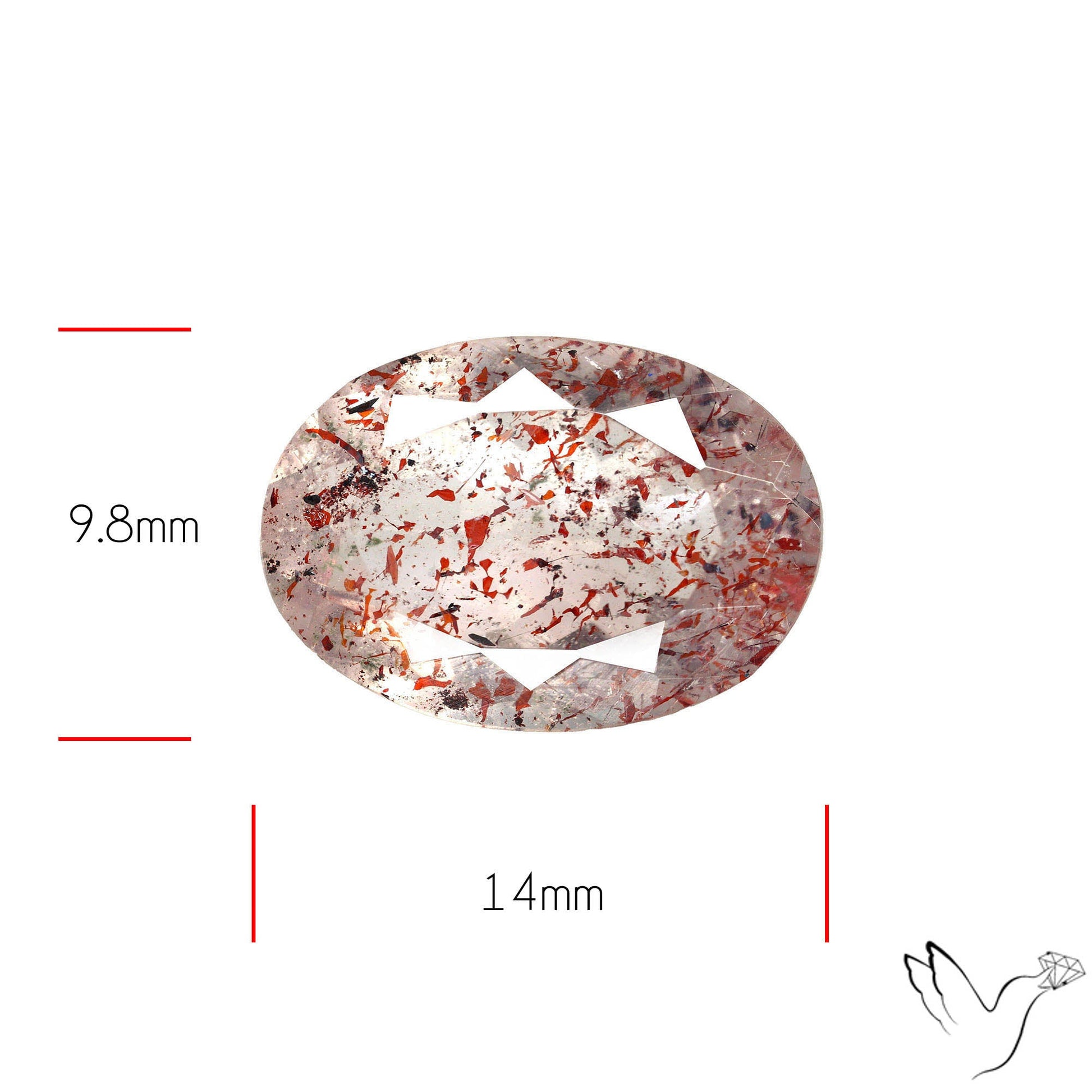 Faceted Lepidocrocite In Quartz