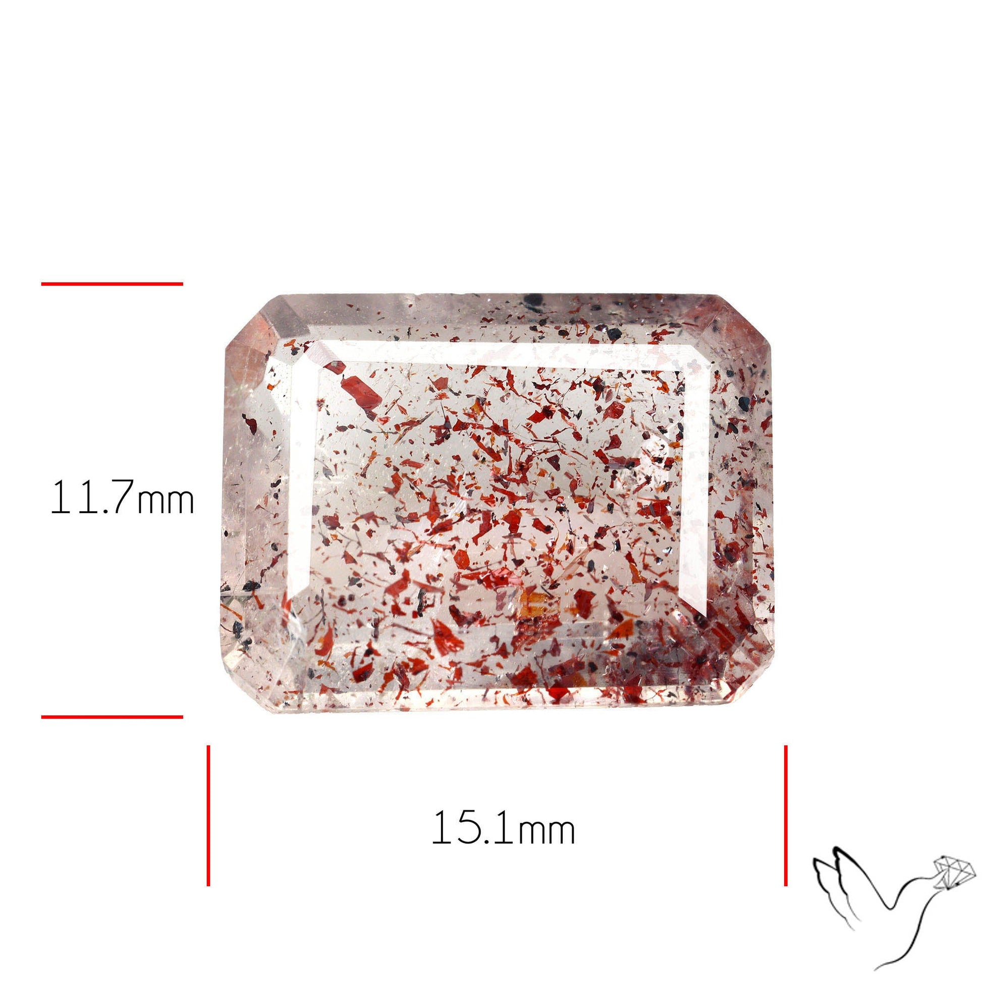 Faceted Lepidocrocite In Quartz