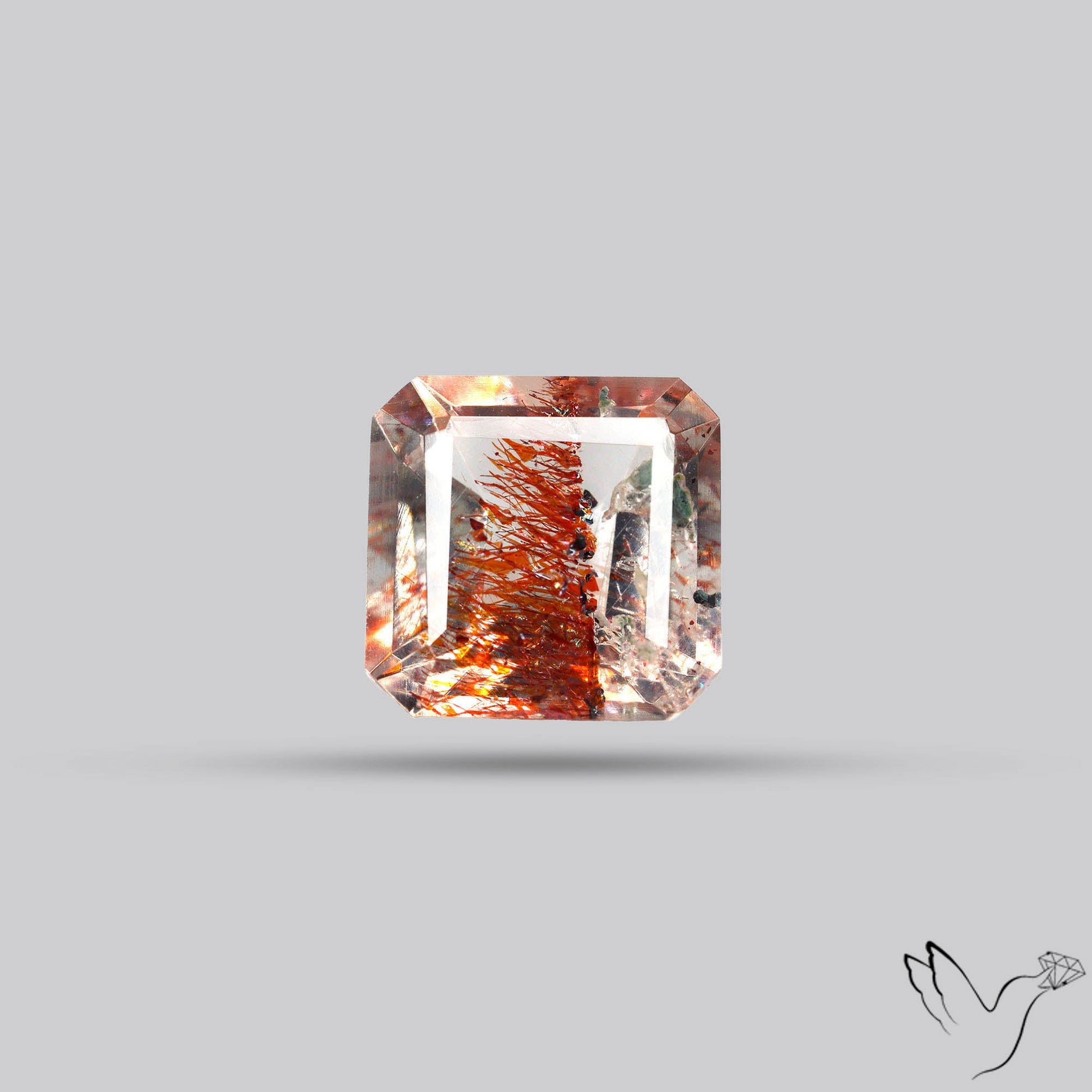 Faceted Lepidocrocite In Quartz