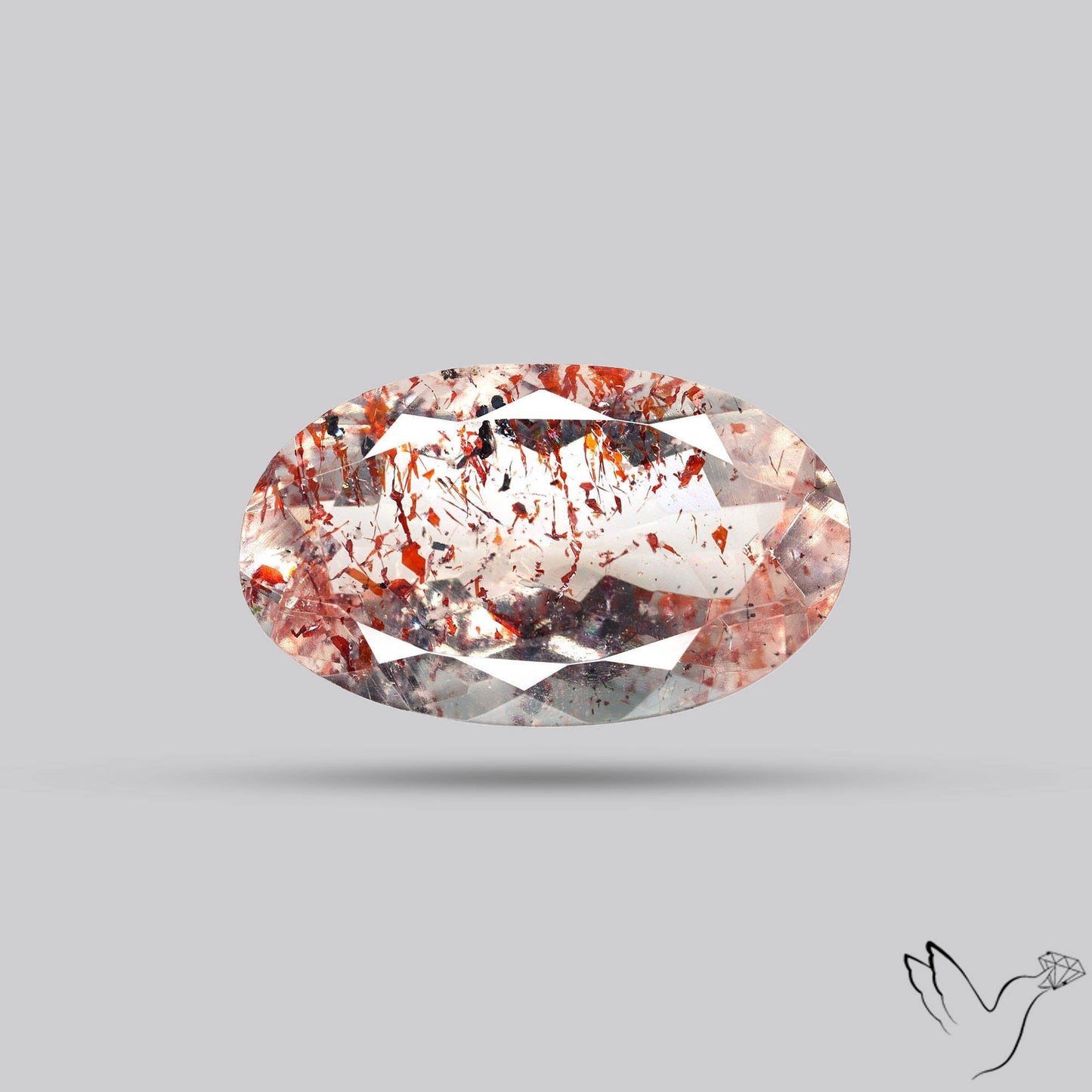 Faceted Lepidocrocite In Quartz