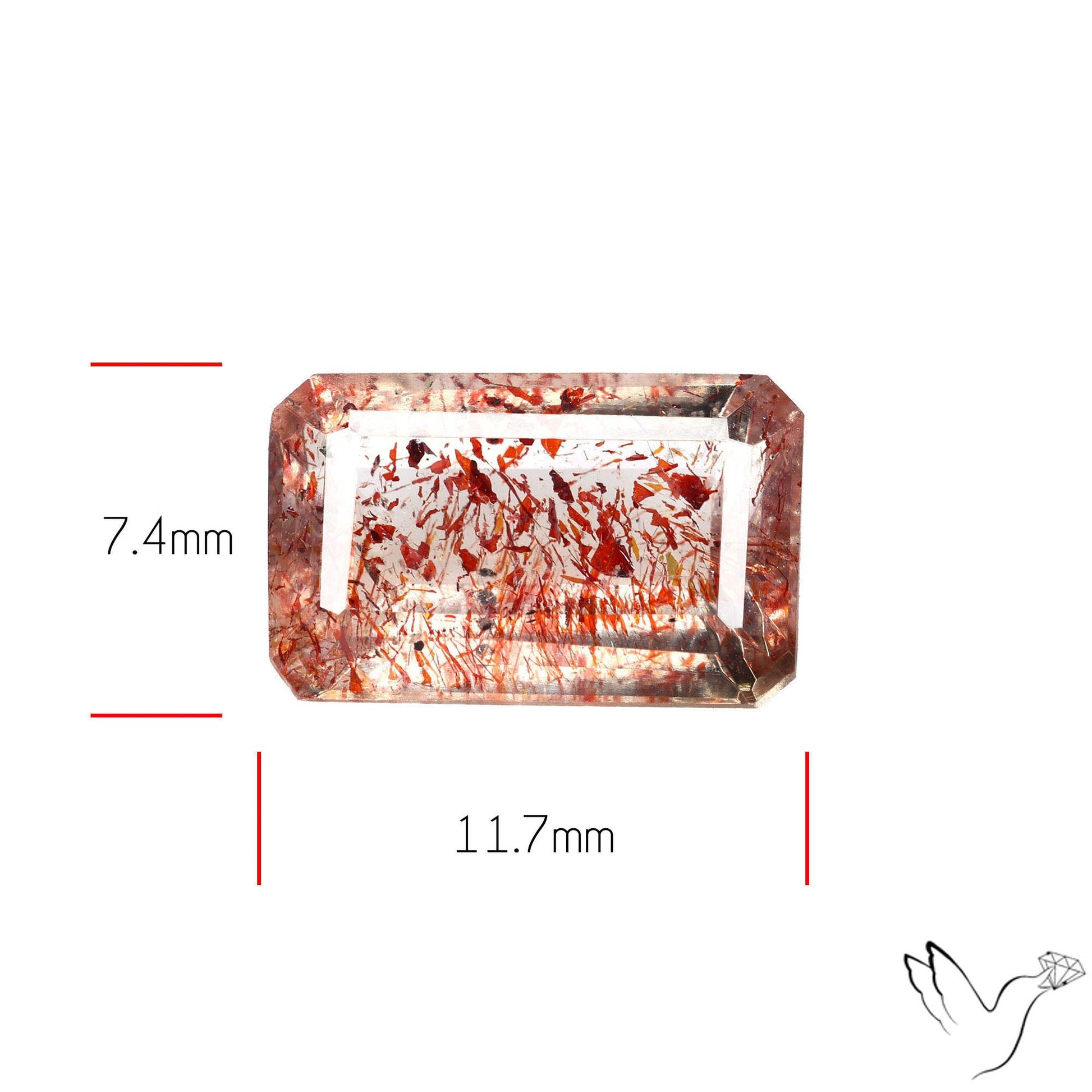 Faceted Lepidocrocite In Quartz