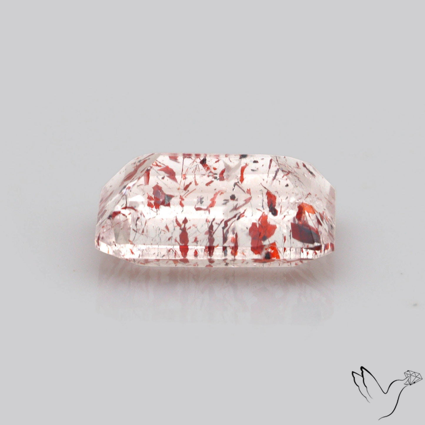 Faceted Lepidocrocite In Quartz