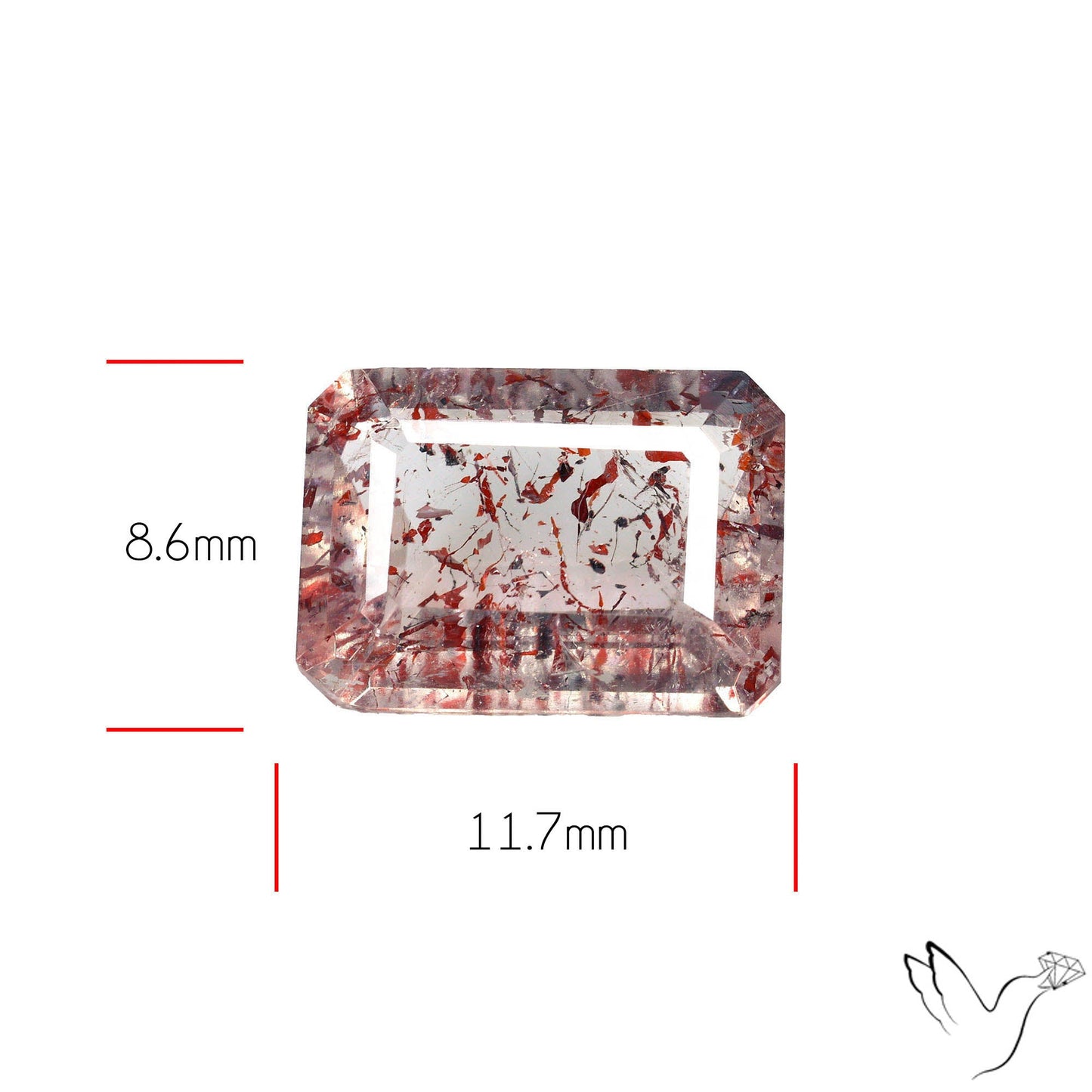 Faceted Lepidocrocite In Quartz