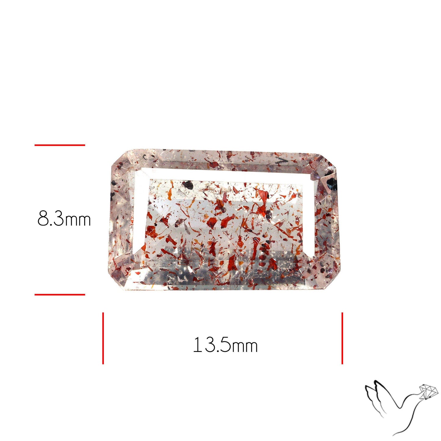 Faceted Lepidocrocite In Quartz