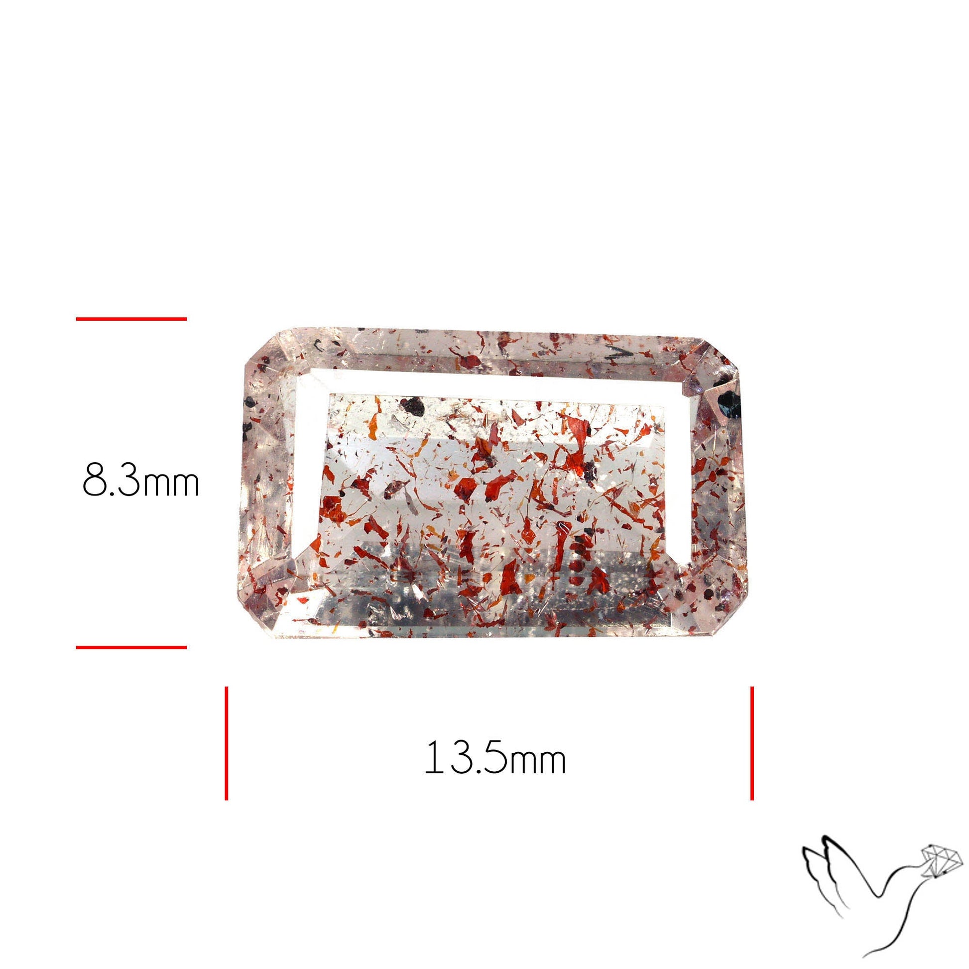 Faceted Lepidocrocite In Quartz