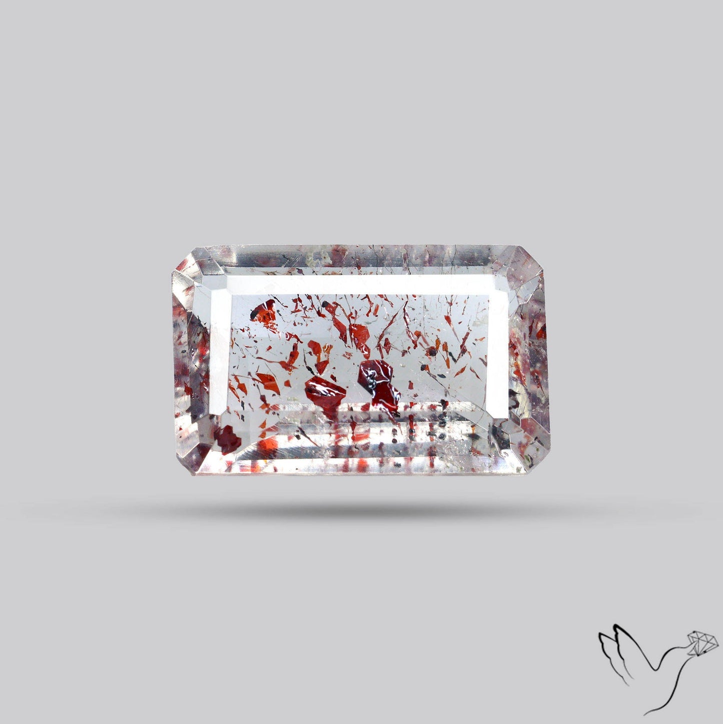 Faceted Lepidocrocite In Quartz