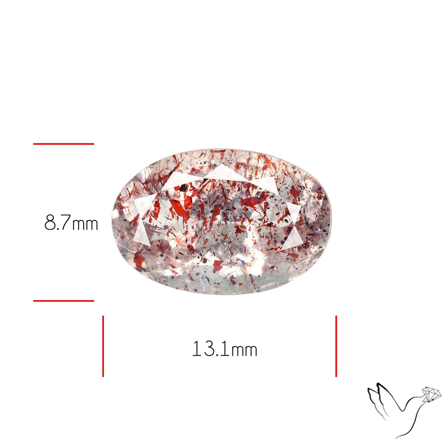 Faceted Lepidocrocite In Quartz