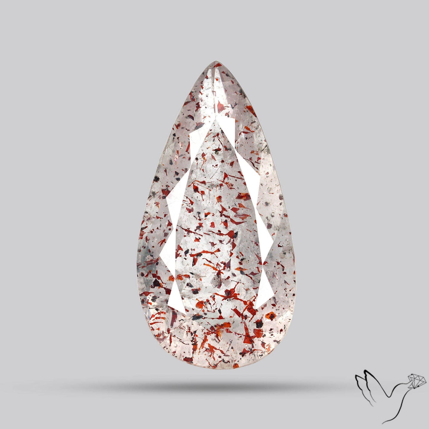 Faceted Lepidocrocite In Quartz