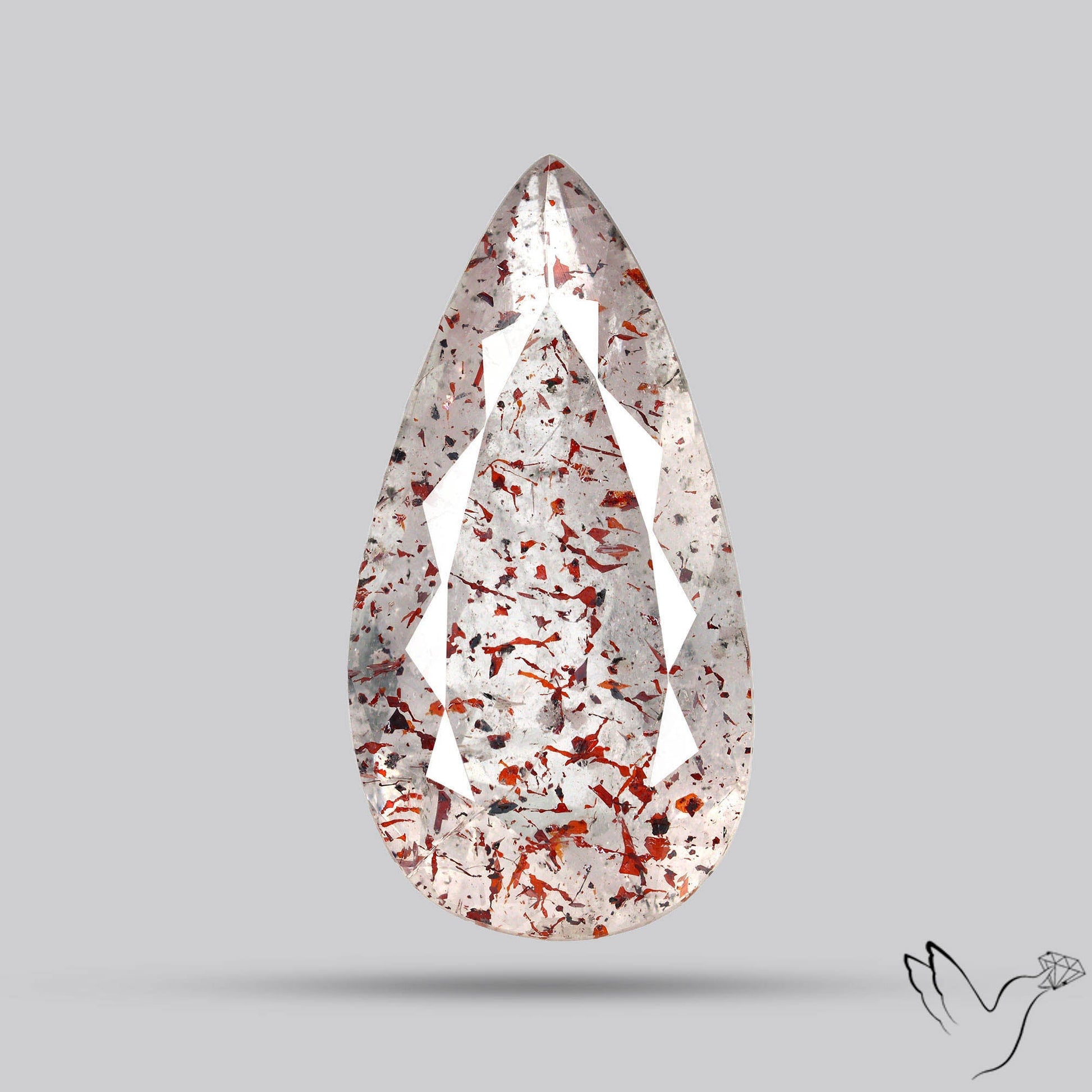 Faceted Lepidocrocite In Quartz