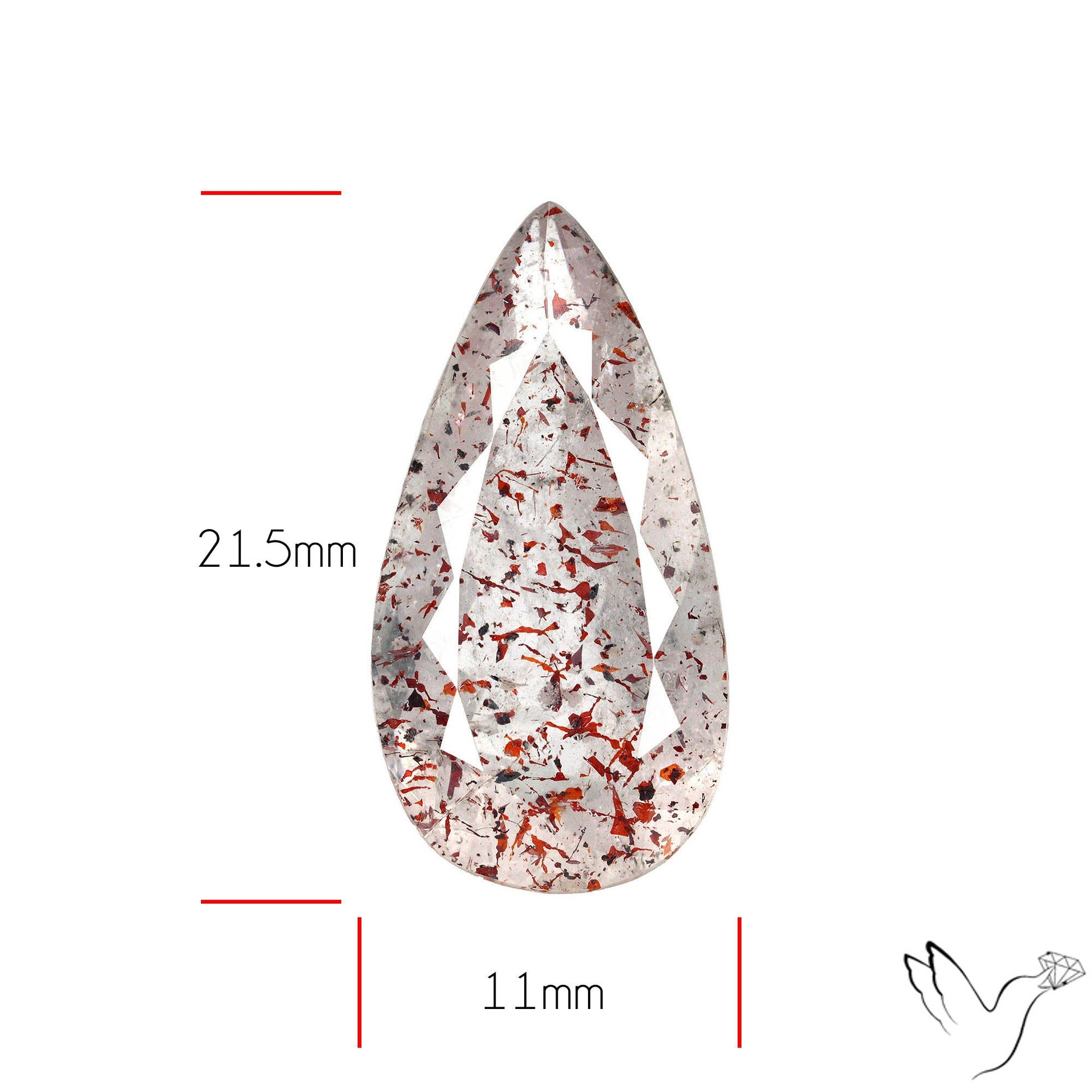 Faceted Lepidocrocite In Quartz