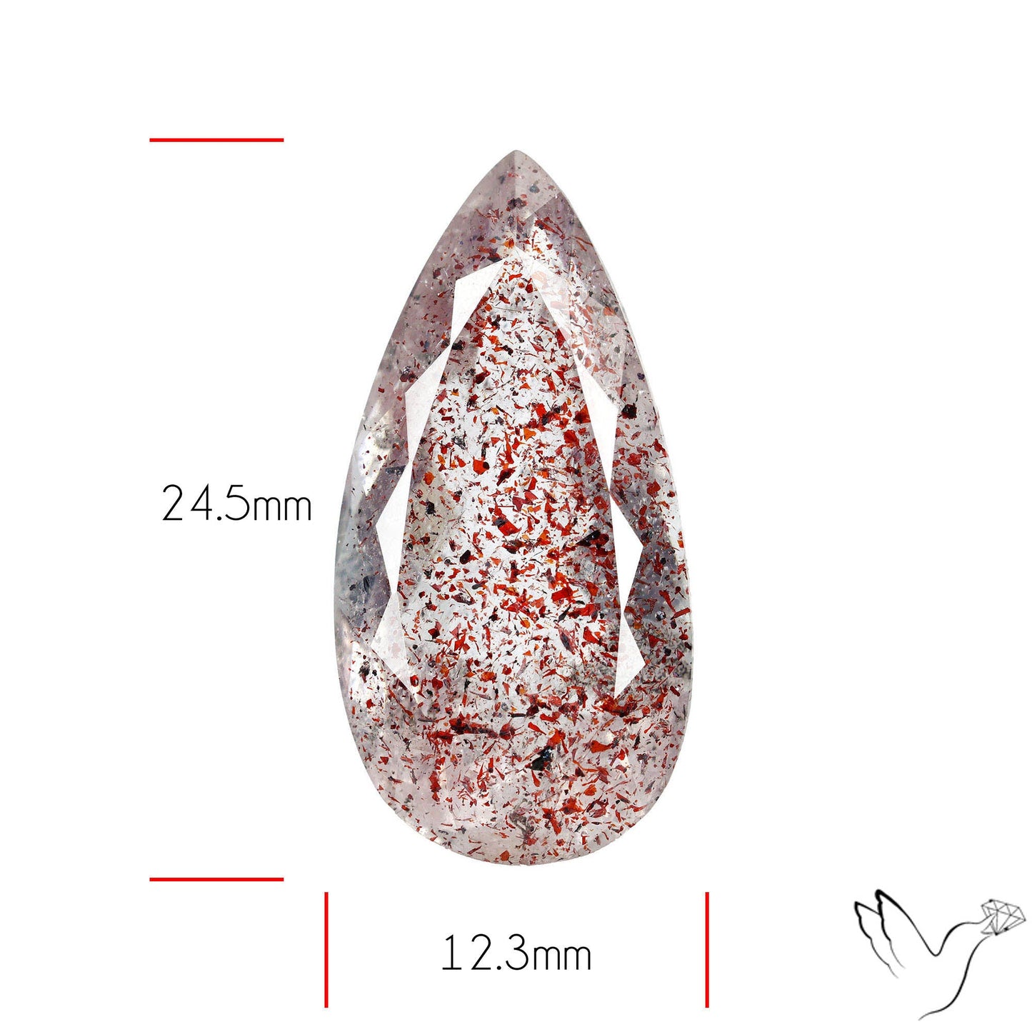 Faceted Lepidocrocite In Quartz