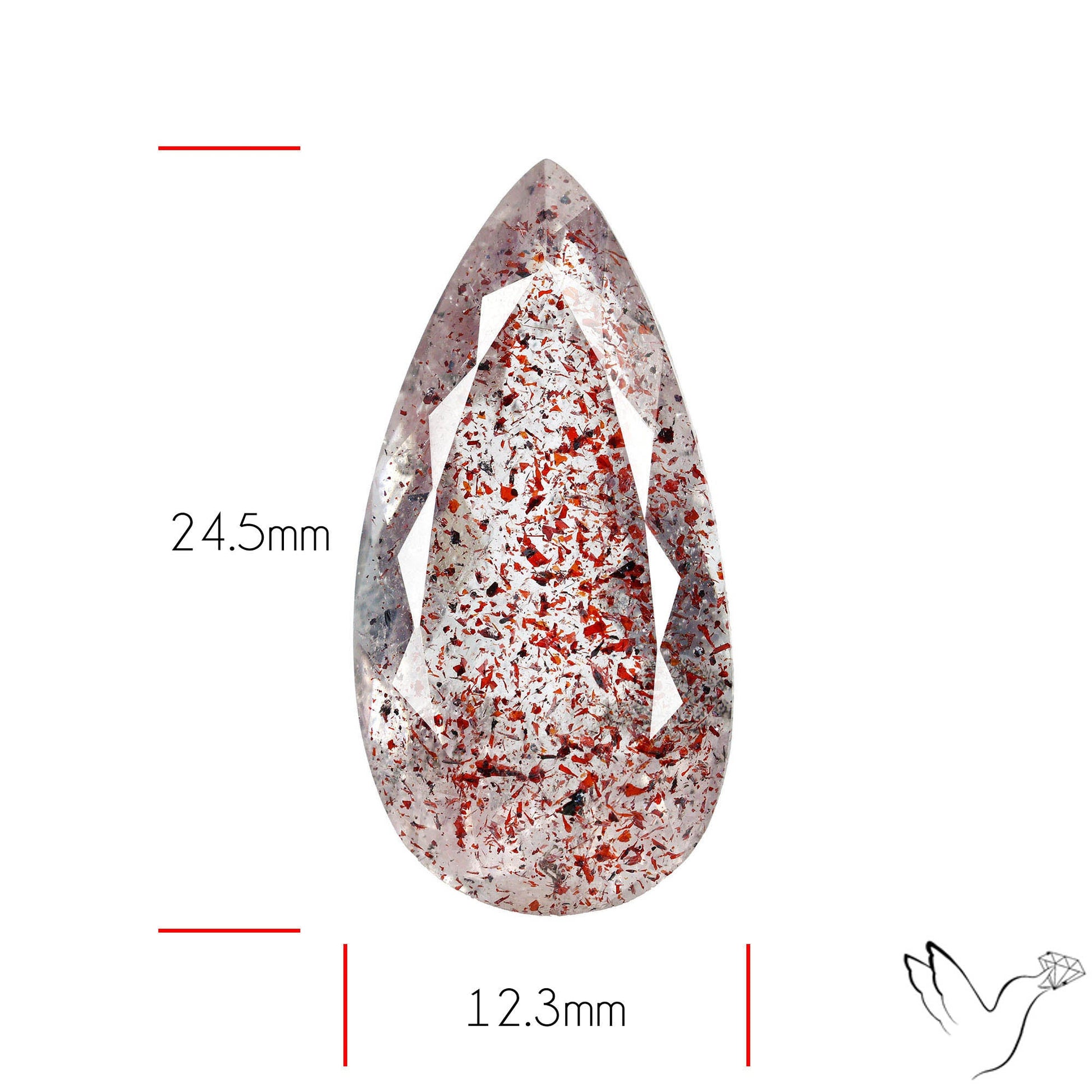 Faceted Lepidocrocite In Quartz